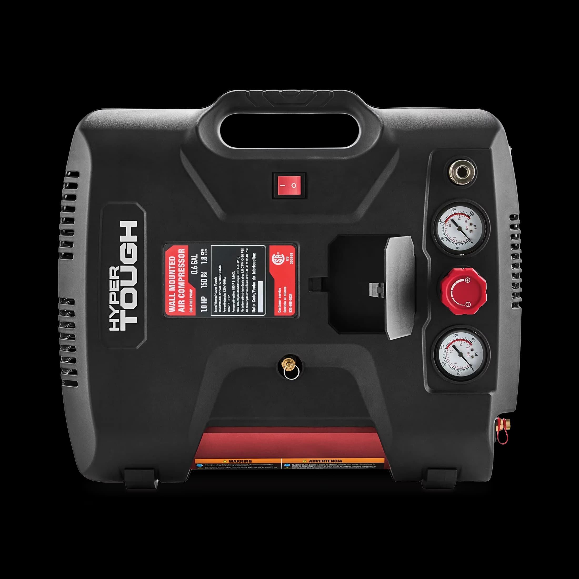 Air Tools Compressor Durable with Easy To Operate, Portable - Black Steel;Aluminum;Plastic;Copper;Rubber Model 427036