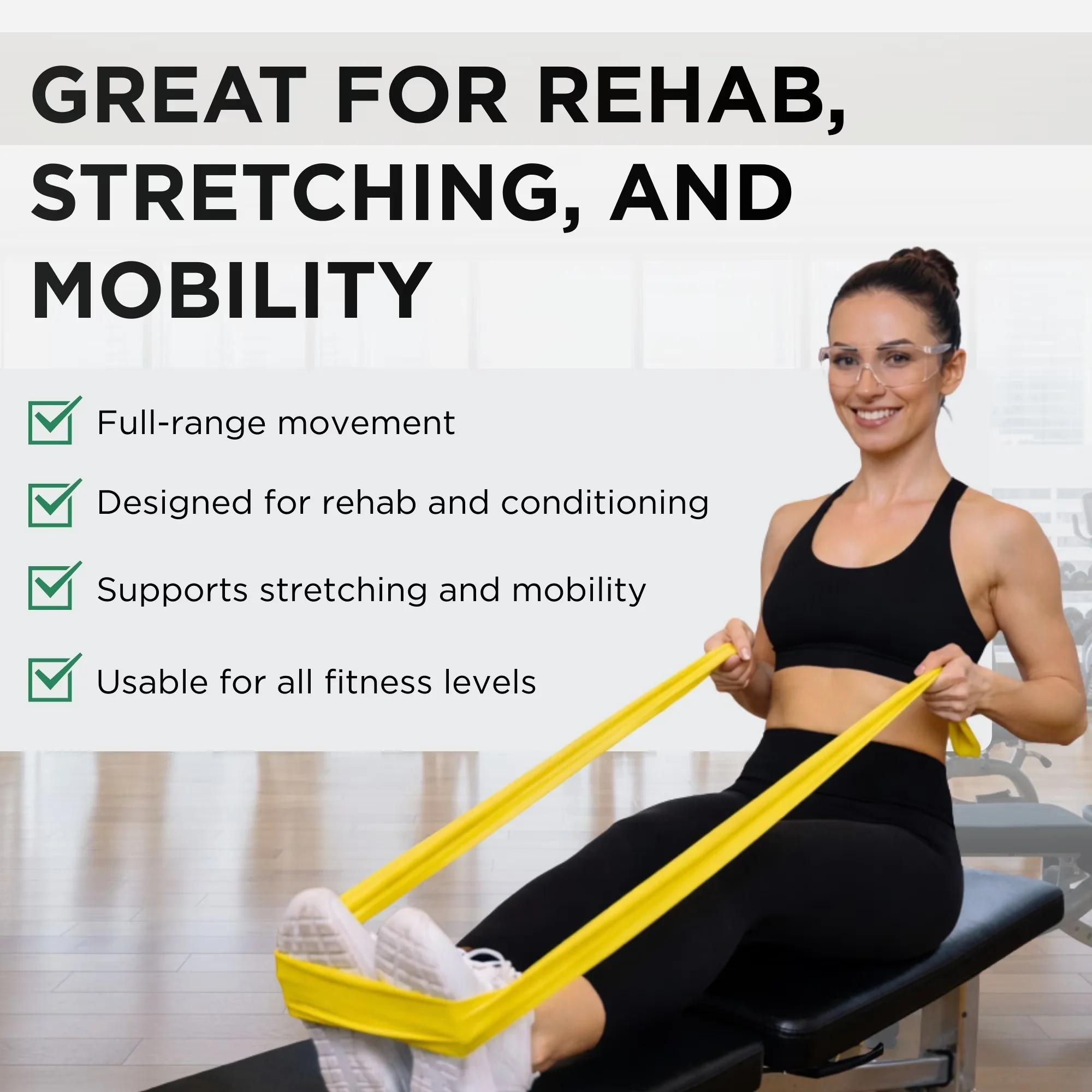 Home Gym Accessory Quality with Anti-Slip, Yellow/Red/Green, 5 ft Resistance Bands Set - Green Model 3C1E63