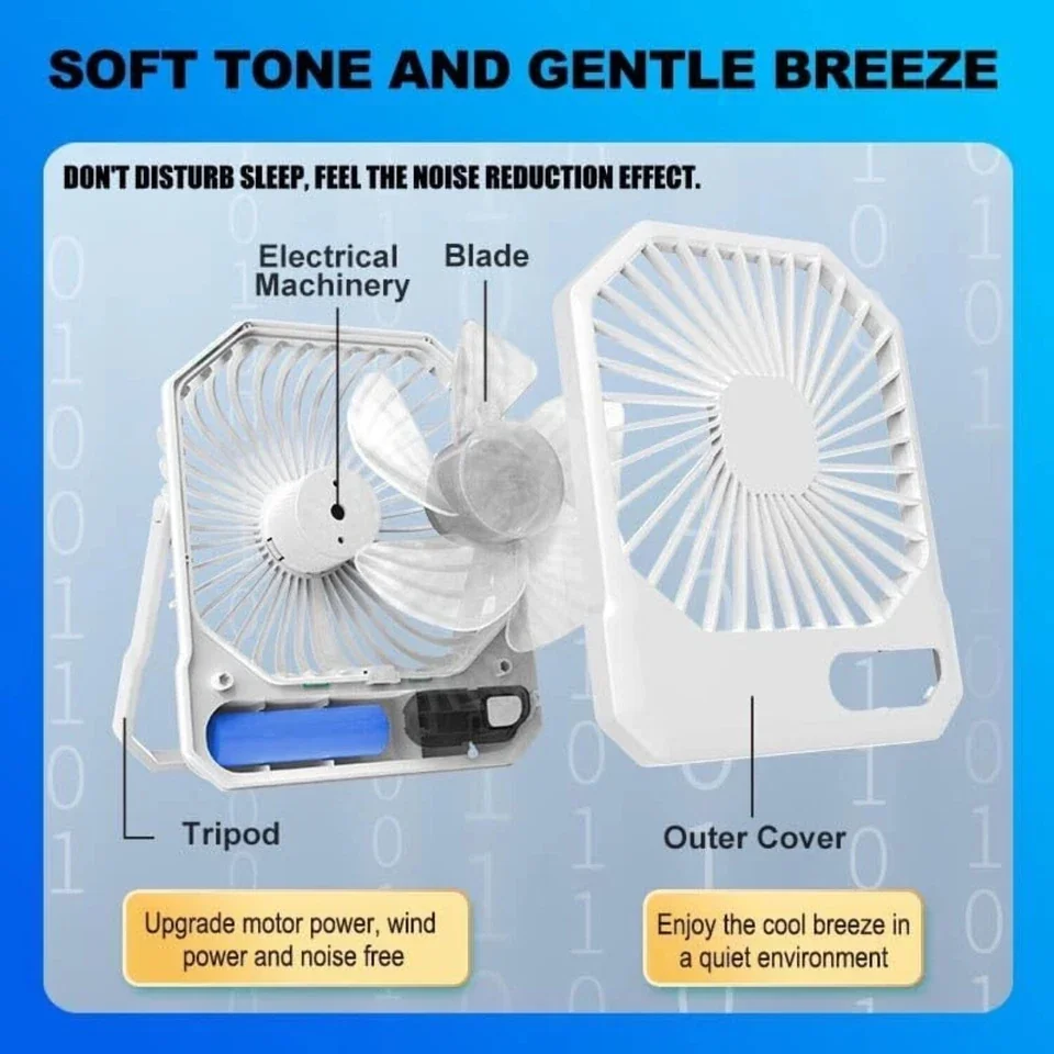 Fans In Cooling Compact with Battery - Desk - Ergonomic Design Model 7EA704