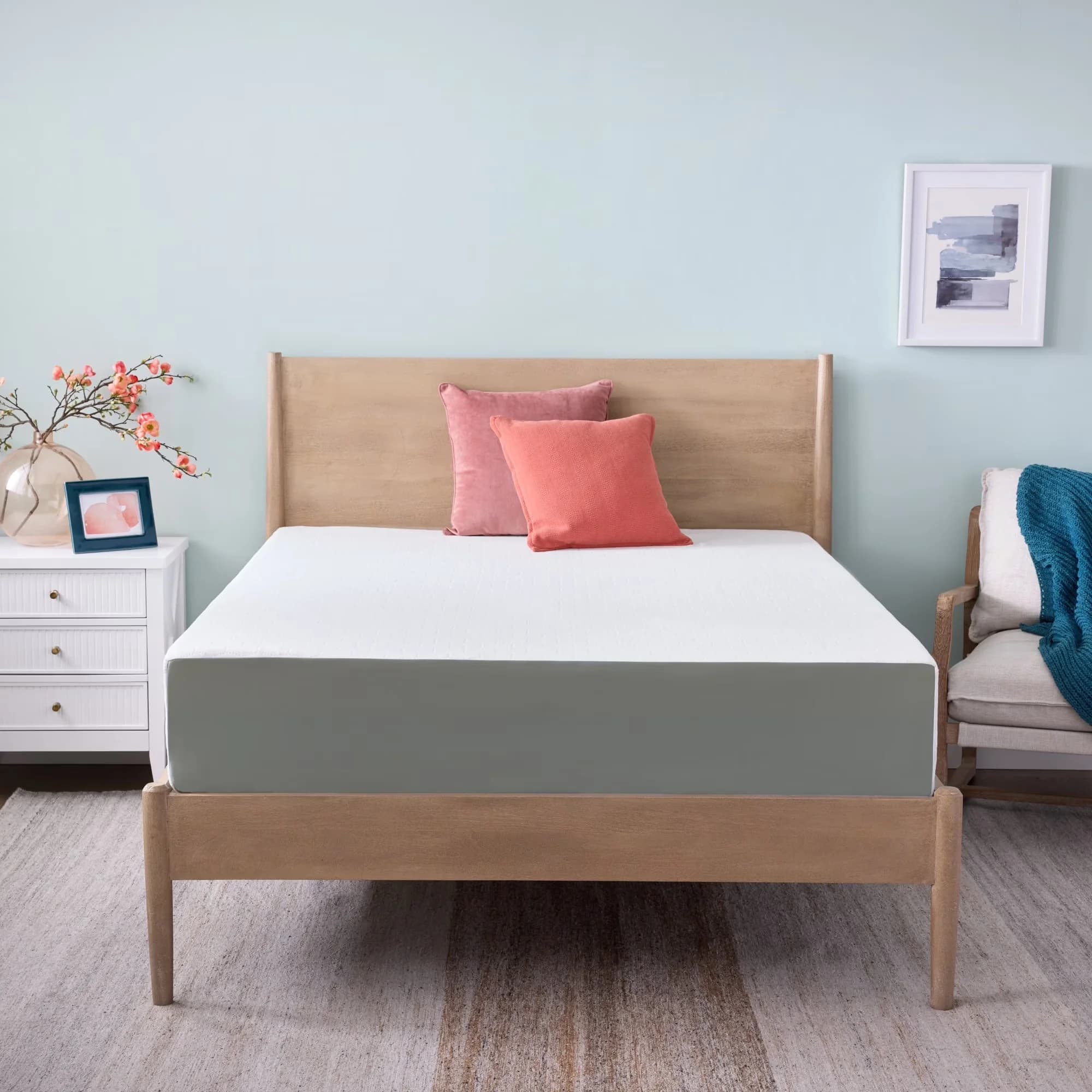 Stylish Mattresses Accessory with Mattress-In-A-Box, Full - White Foam Model D332E6