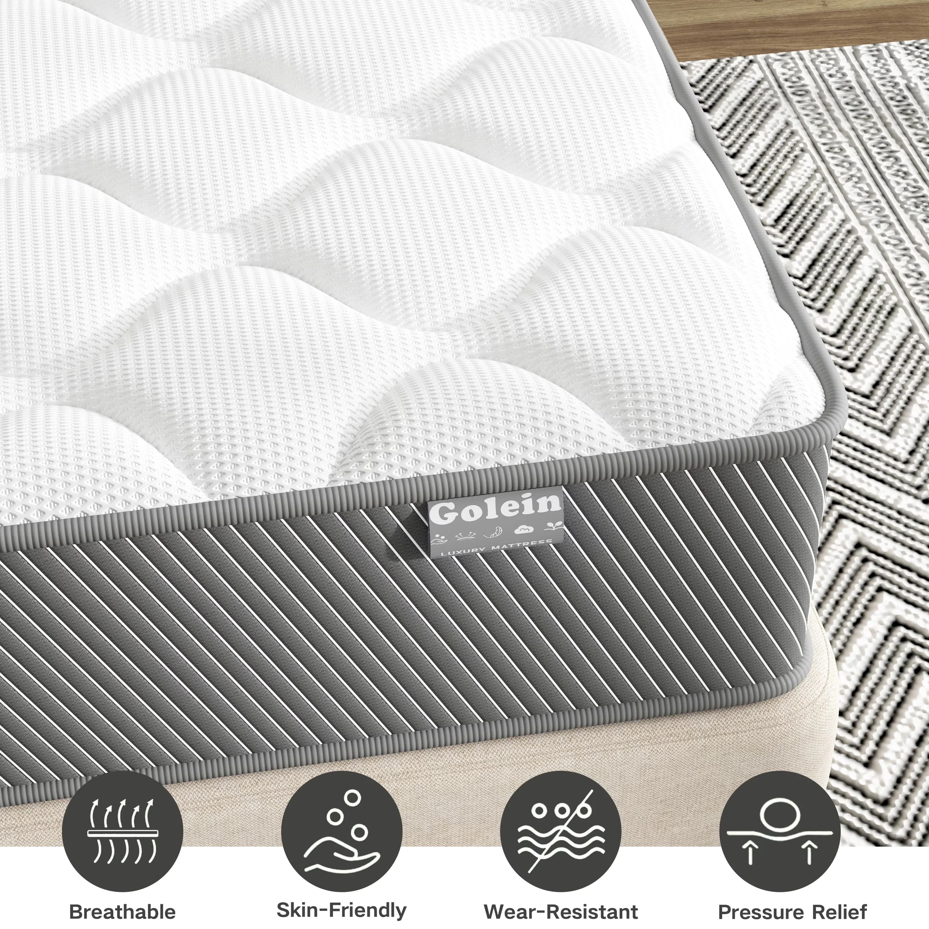 Compact Mattresses Accessory with Mattress-In-A-Box, Back Pressure & Pain Relief, Medium Firm - Memory Foam Multicolor Model 2FE3D5
