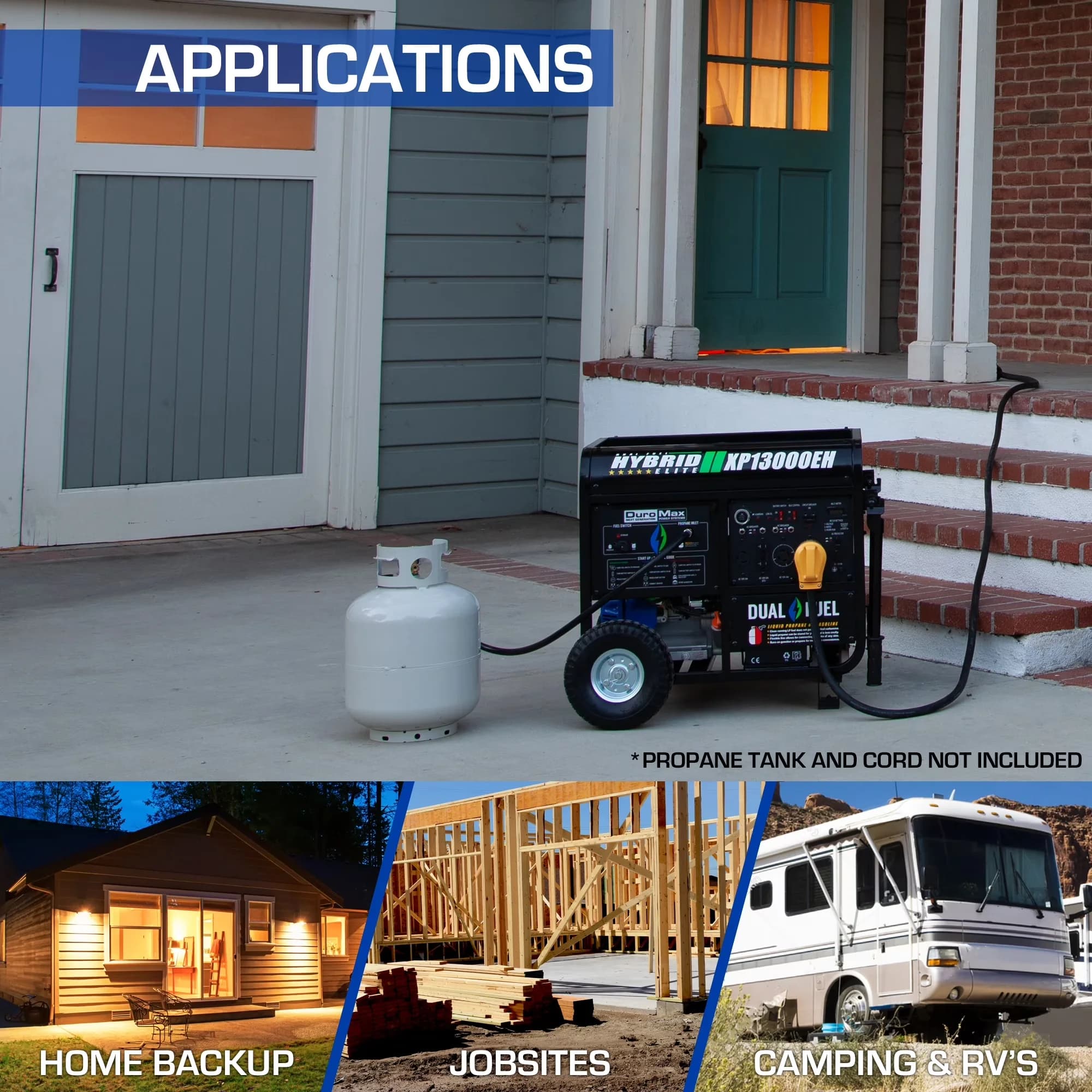 Sleek Generator with Grounded, Low Oil Shutdown, Auto-Idle Control - XP13000EH Model CC6366