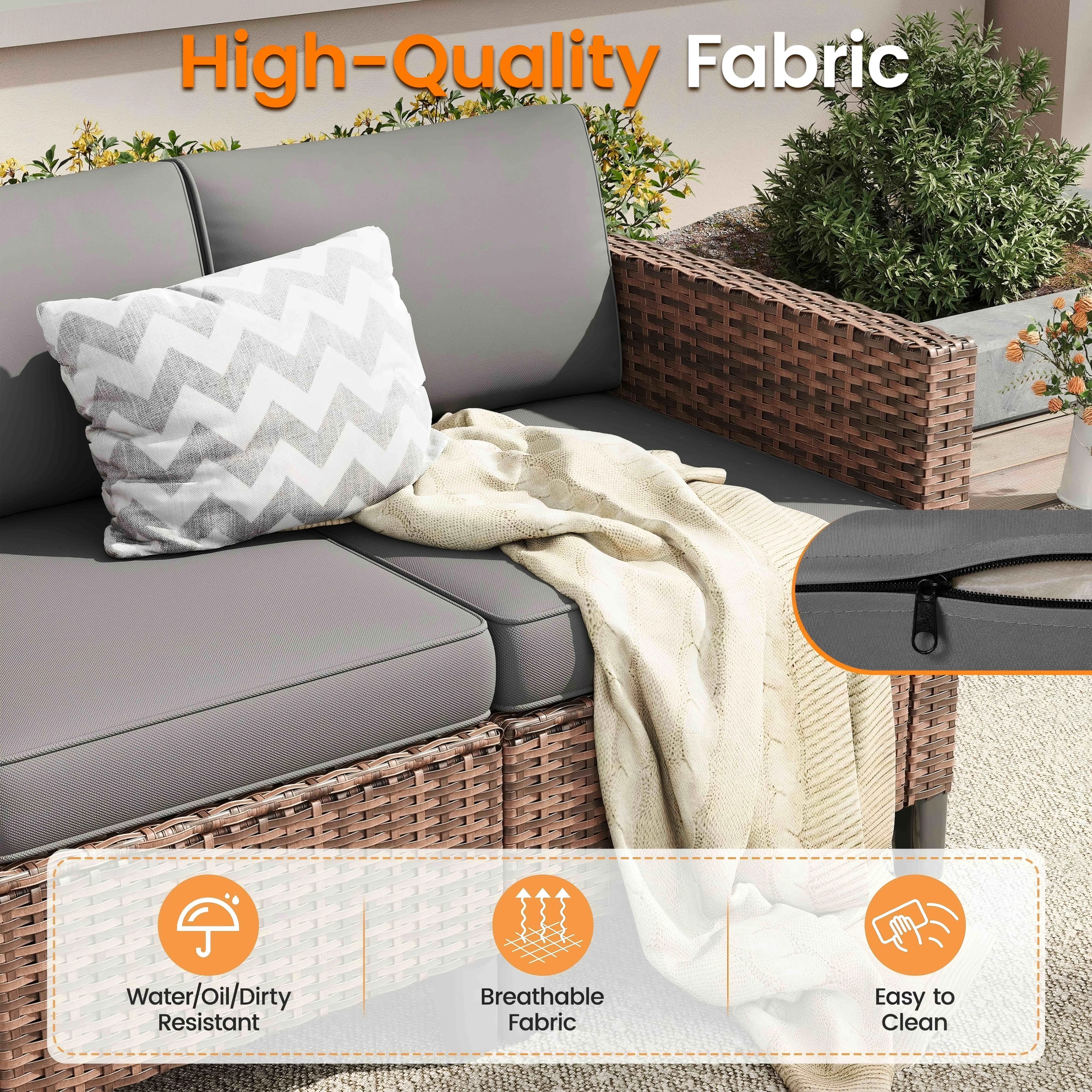 Patio Chair Professional with Weatherproof, Modern, Outdoor Loveseat Sofa - Model A186D2