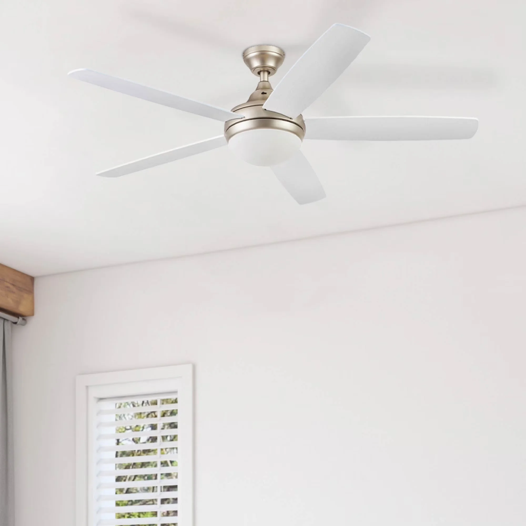 Ceiling Fan Versatile with LED, Energy Efficient, Glam - Gold Glass Ashby Model D6A9AA