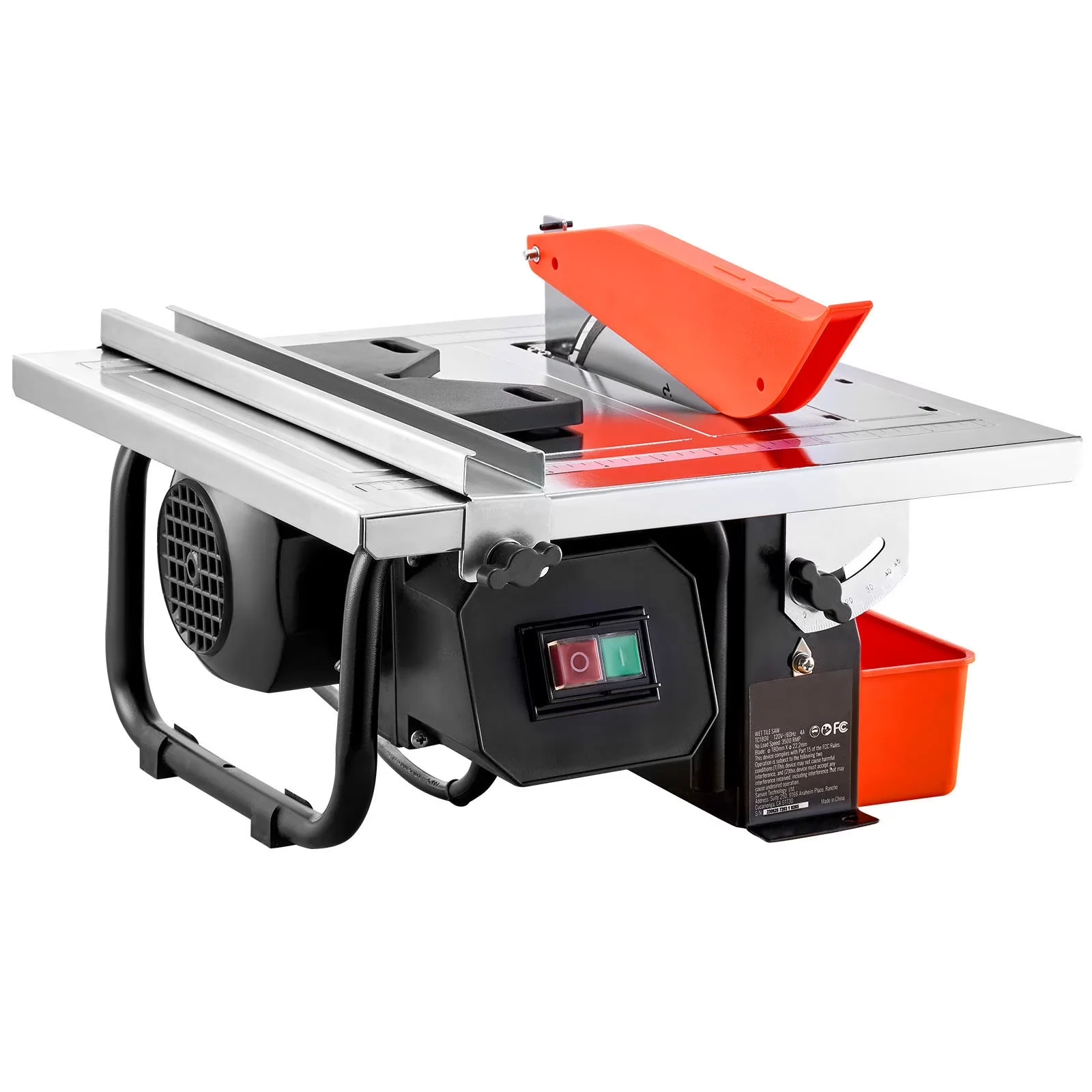 Quality Power Saw with Adjustable, Wet Tile, 7-inch 65Mn Steel Blade - 0-45 Model 56DA0A