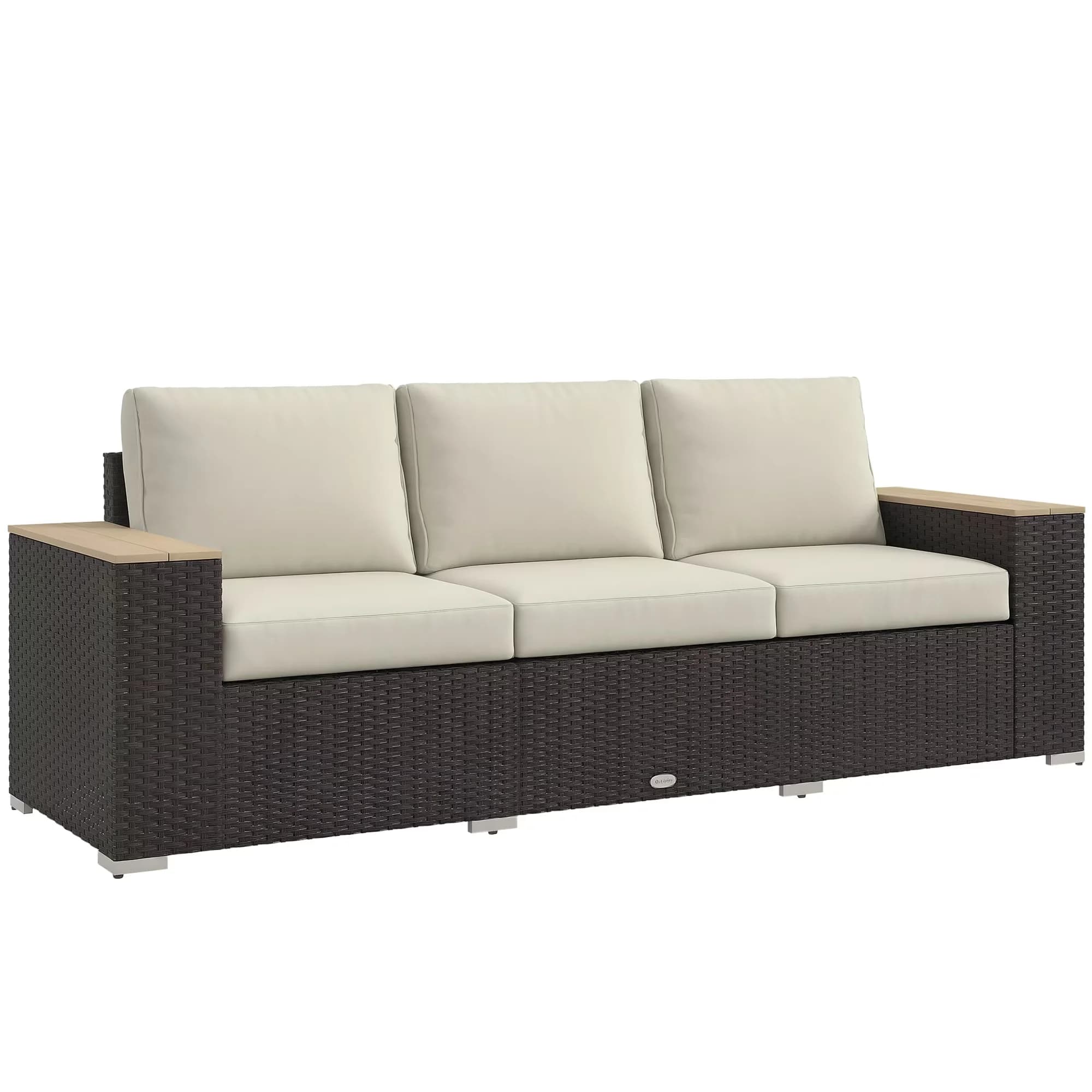 Essential Outdoor Sofas Sectional with Weather-Resistant, Contemporary - Galvanised Steel, Pe Rattan Model 276B95