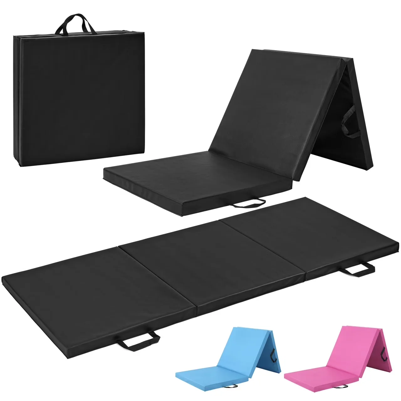 Versatile Home Gym with Folding, Durable puncture resistant cover - Black Foam, Polyvinyl Chloride Model 89BCF8