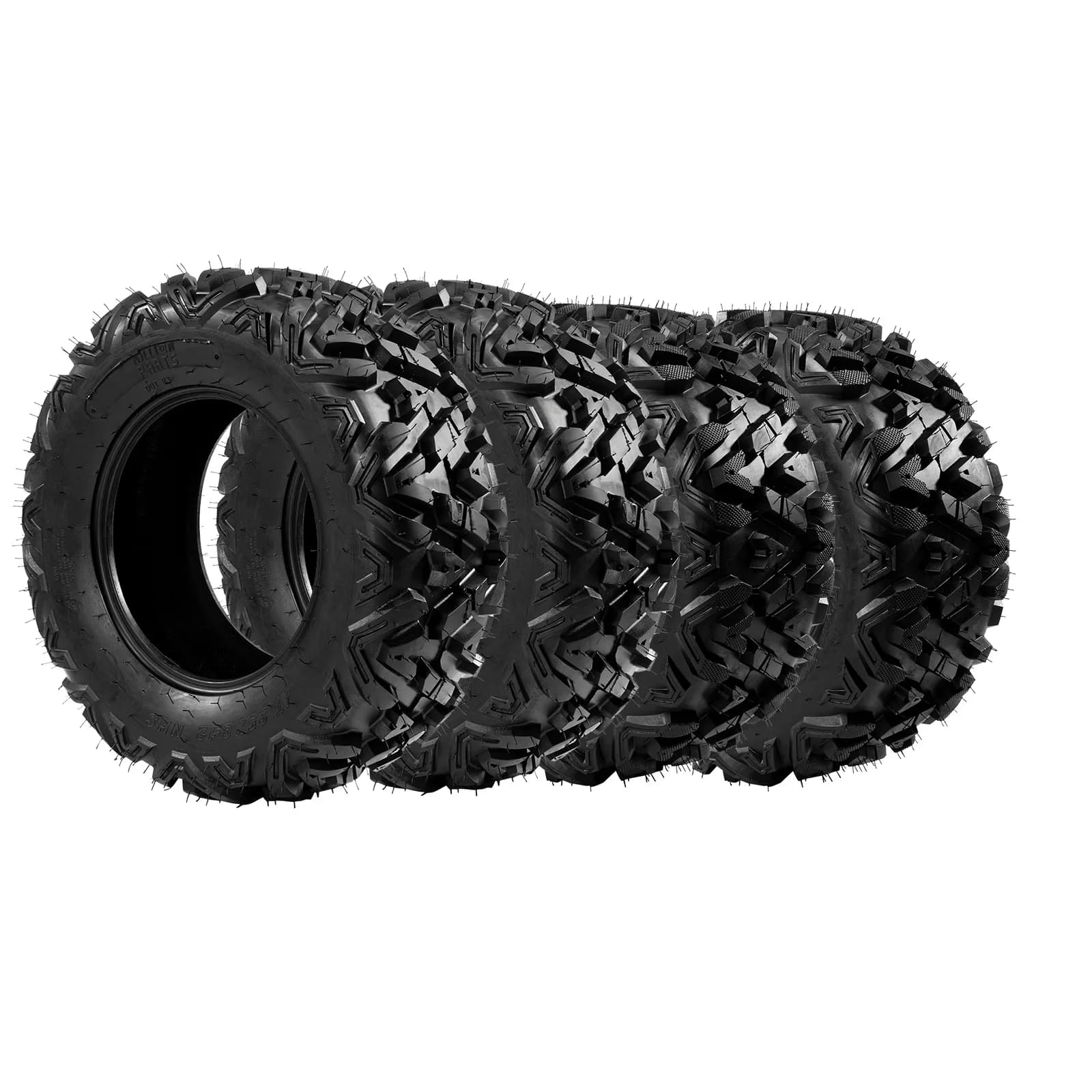 Reliable Atv Tire with Set of 4 6PR All Terrain UTV Tires, Tubeless, 25x8-12 Front & 25x10-12 Rear - Model EA68A7