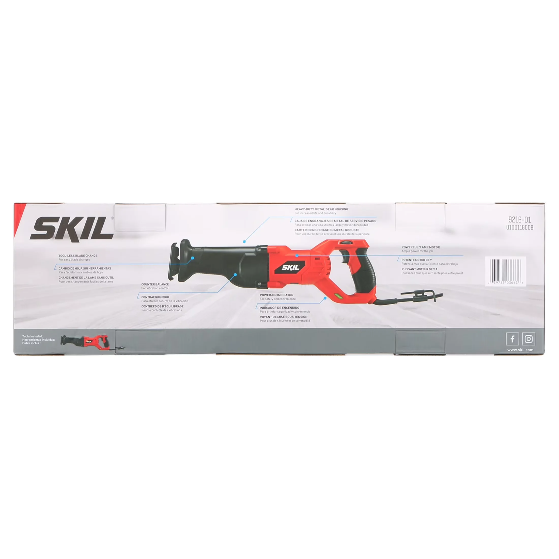 Premium Power Saw with 120V, Variable Speed, 6 Tool-Less Blade - Red 9216-01 Model 8F1D9D