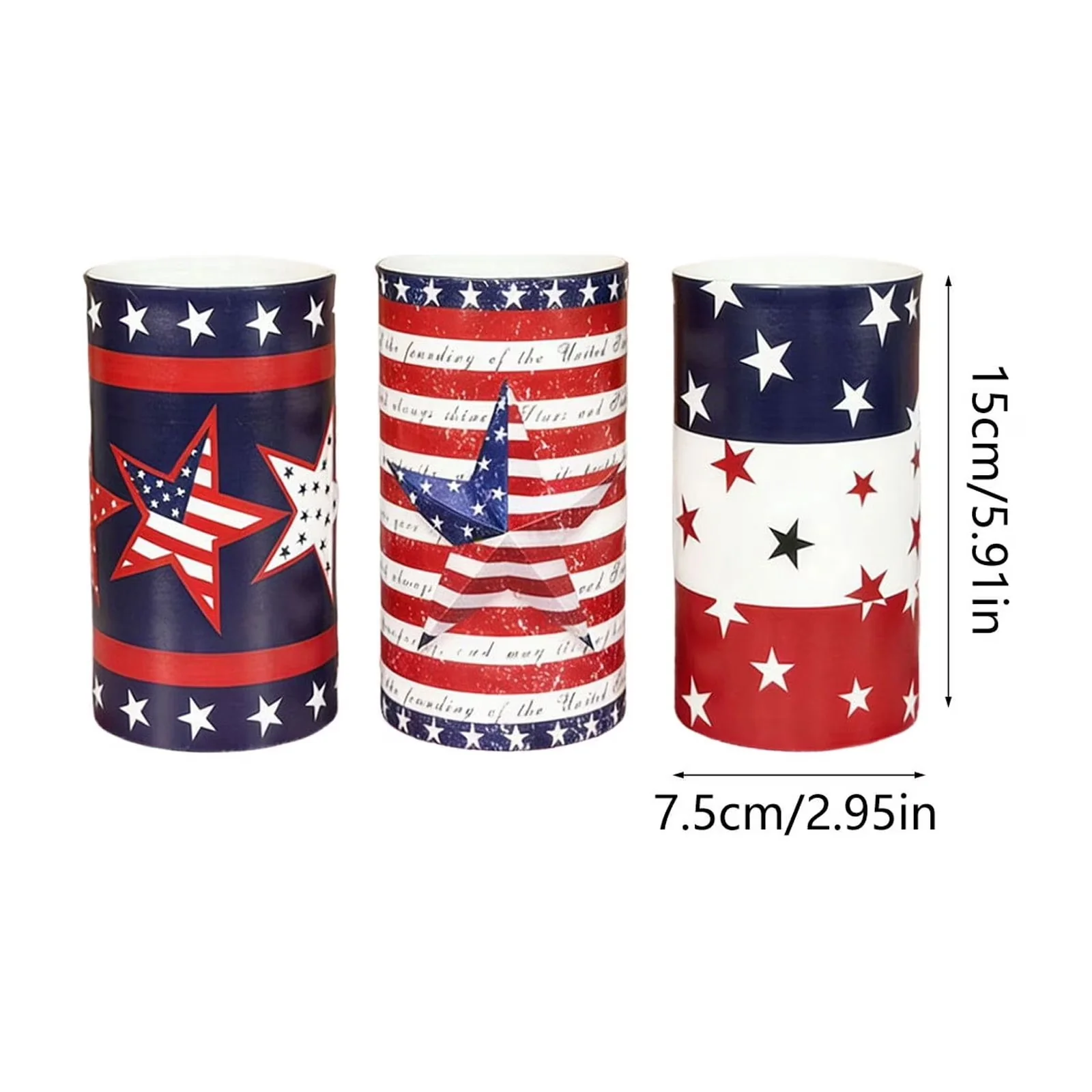 Lamp Set Classic with LED, Art Deco, Independence Day Electronic Candle - Multicolor Model 819B67