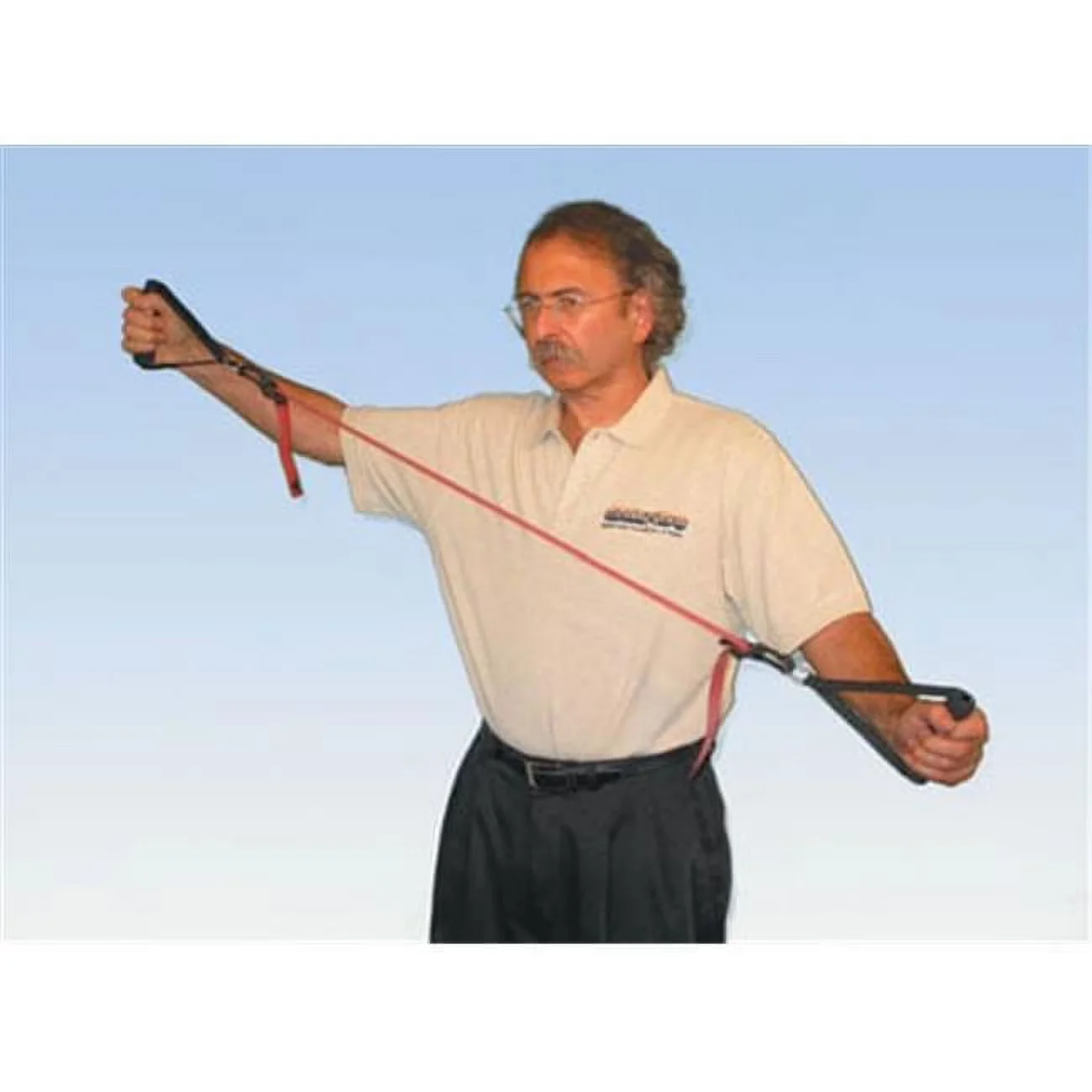 Premium Home Gym Accessory with Adjustable Straps, AccuForce low-powder exercise band - Green Elastic Model 5B7067