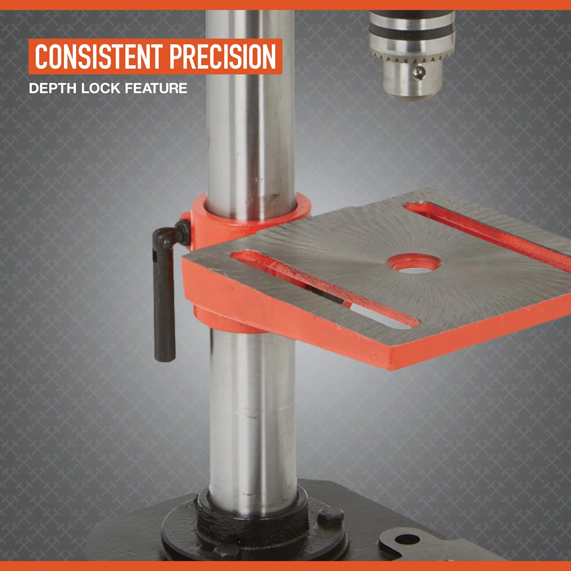 Essential Woodworking with Adjustable, 8in, 8in. Benchtop Drill Press - Black Model 00AF80