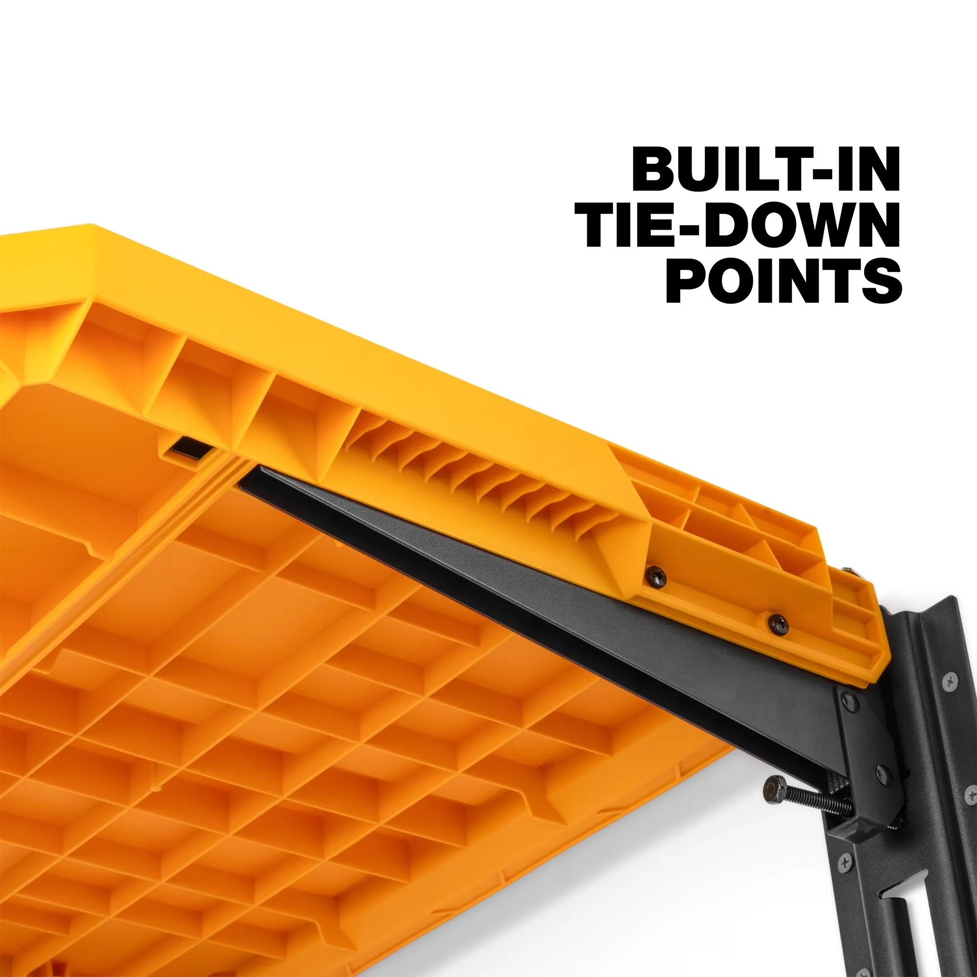 Innovative Garage Storage Supply with Adjustable, 50 lb weight capacity per shelf, Wall Mounted Tool Organizer - Yellow Polymer Model 87326E