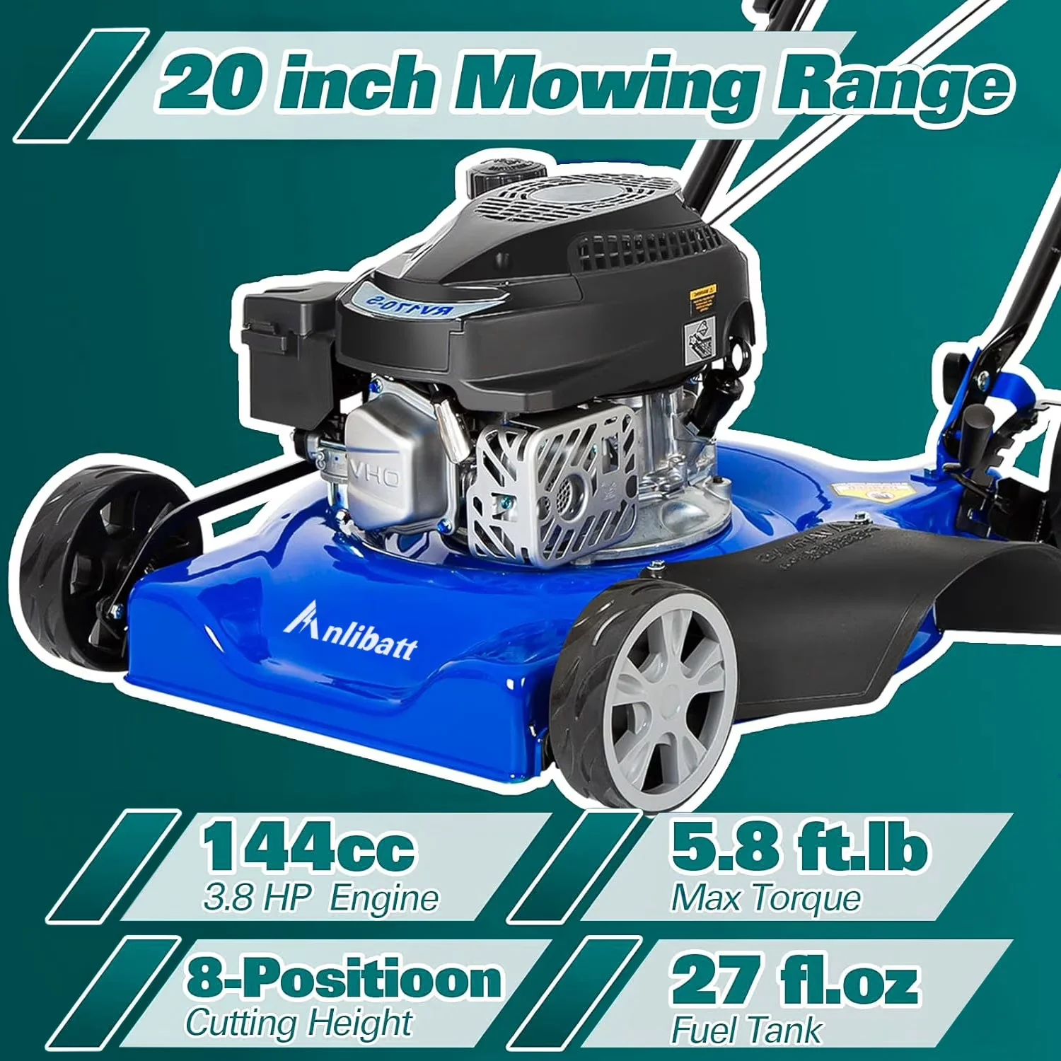 Compact Push Mower with Adjustable Cutting Height, Single Lever Height Adjustment - Model 22116C