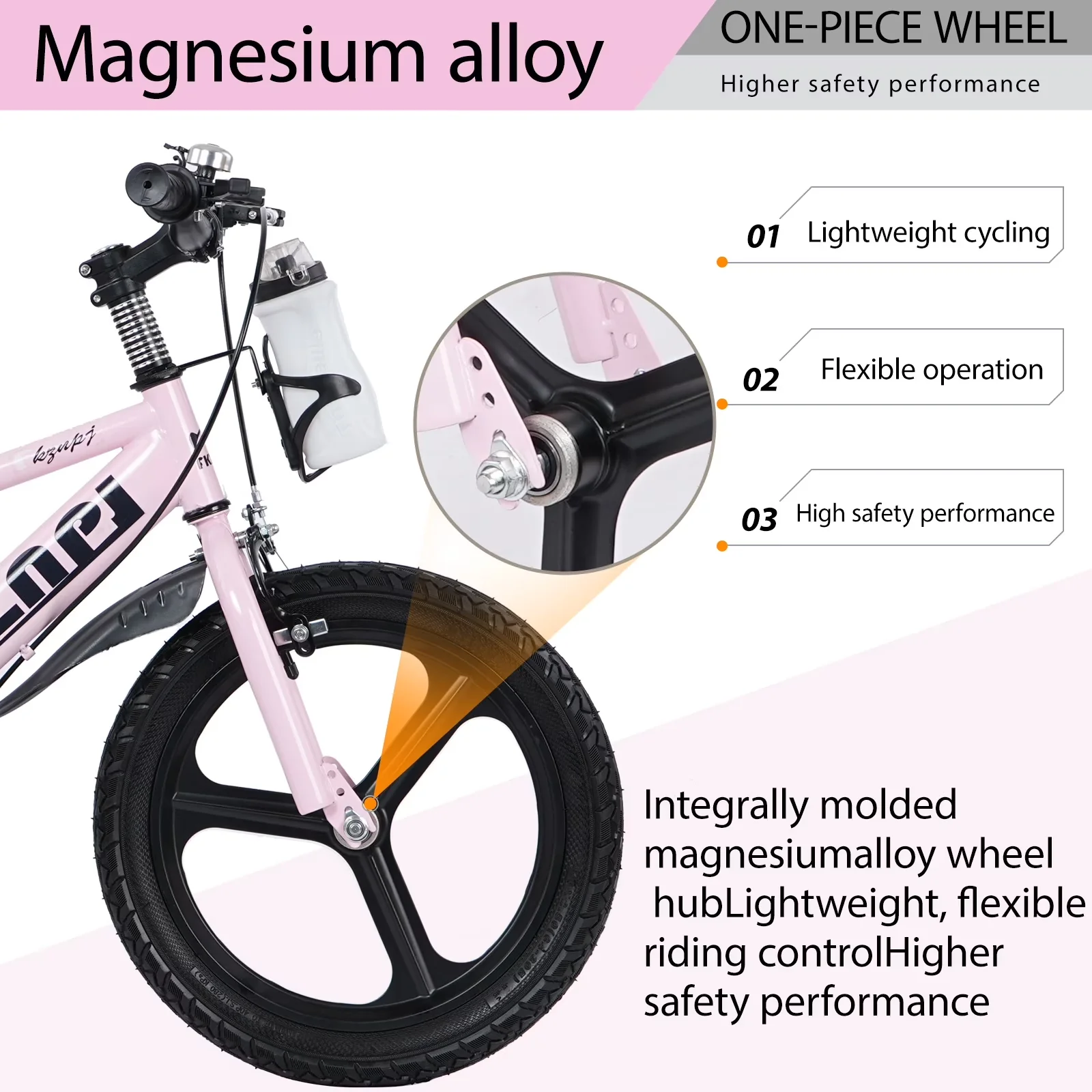 Versatile Kids Bike with Adjustable Seat Height, Adjustable Seat - Pink Model 638A62