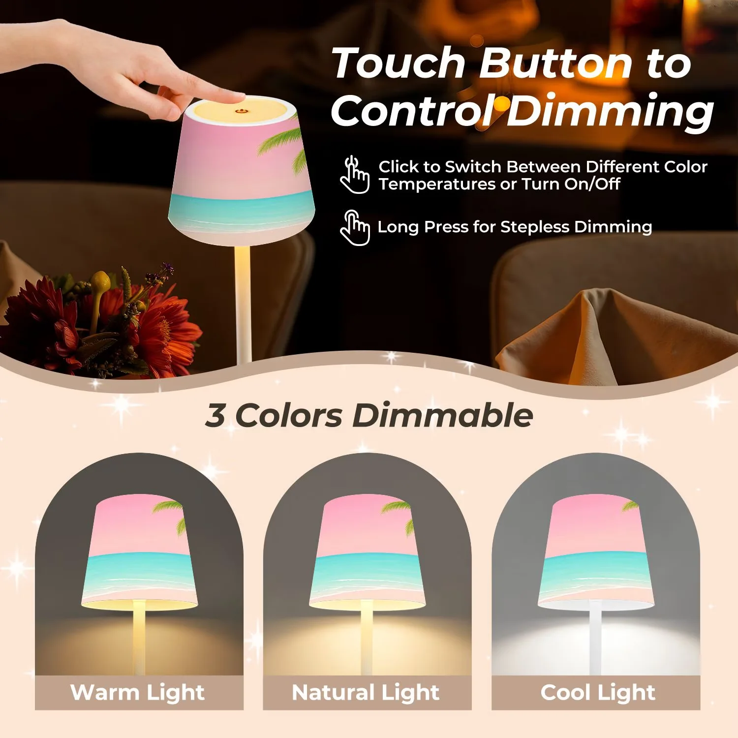 Essential Lamp Set with LED, Dimmable - Multicolor Metal for Living Room Model DA2937