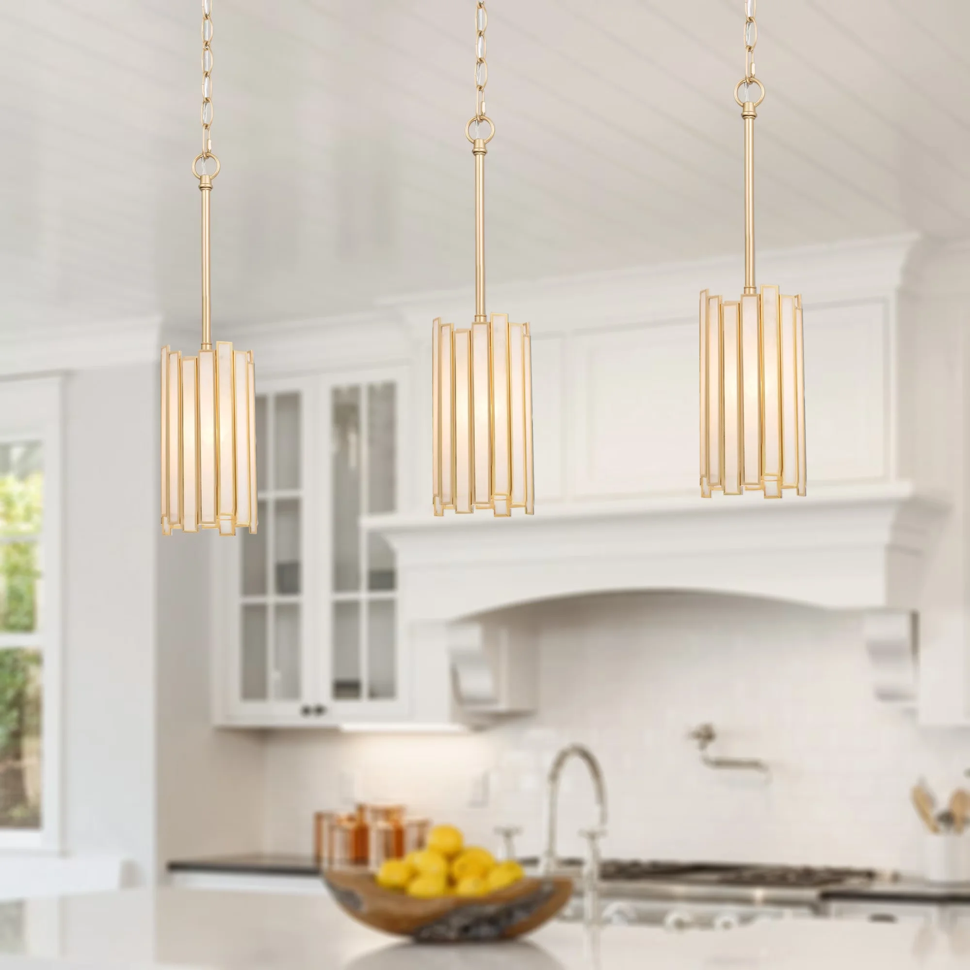 Essential Ceiling Lights Fixture with LED, Adjustable Height - Metal;Glass for Kitchen Model E1B616