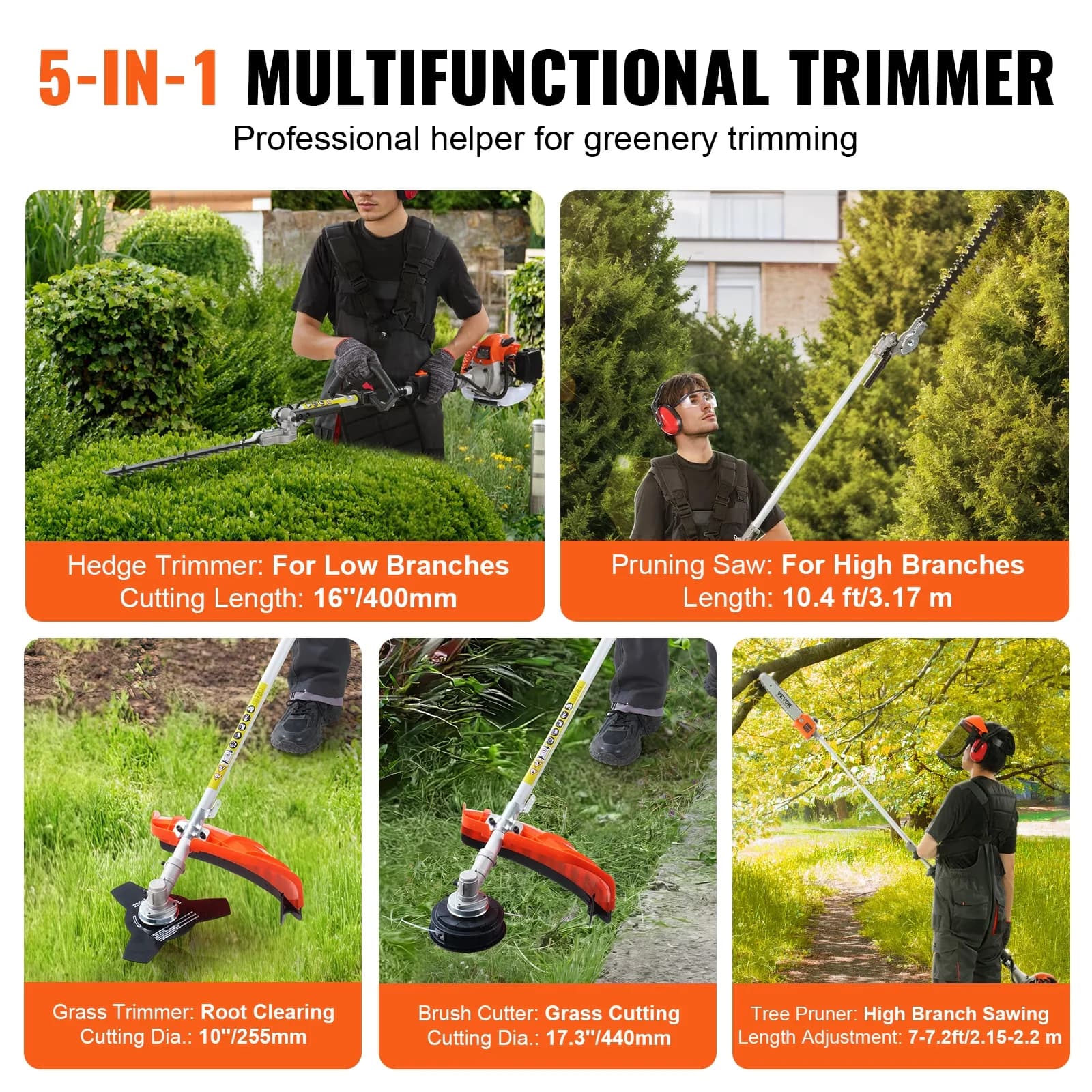String Trimmer Stylish with Gas Hedge, Weed Eater, Extension Pole - 26CC Model 08805F