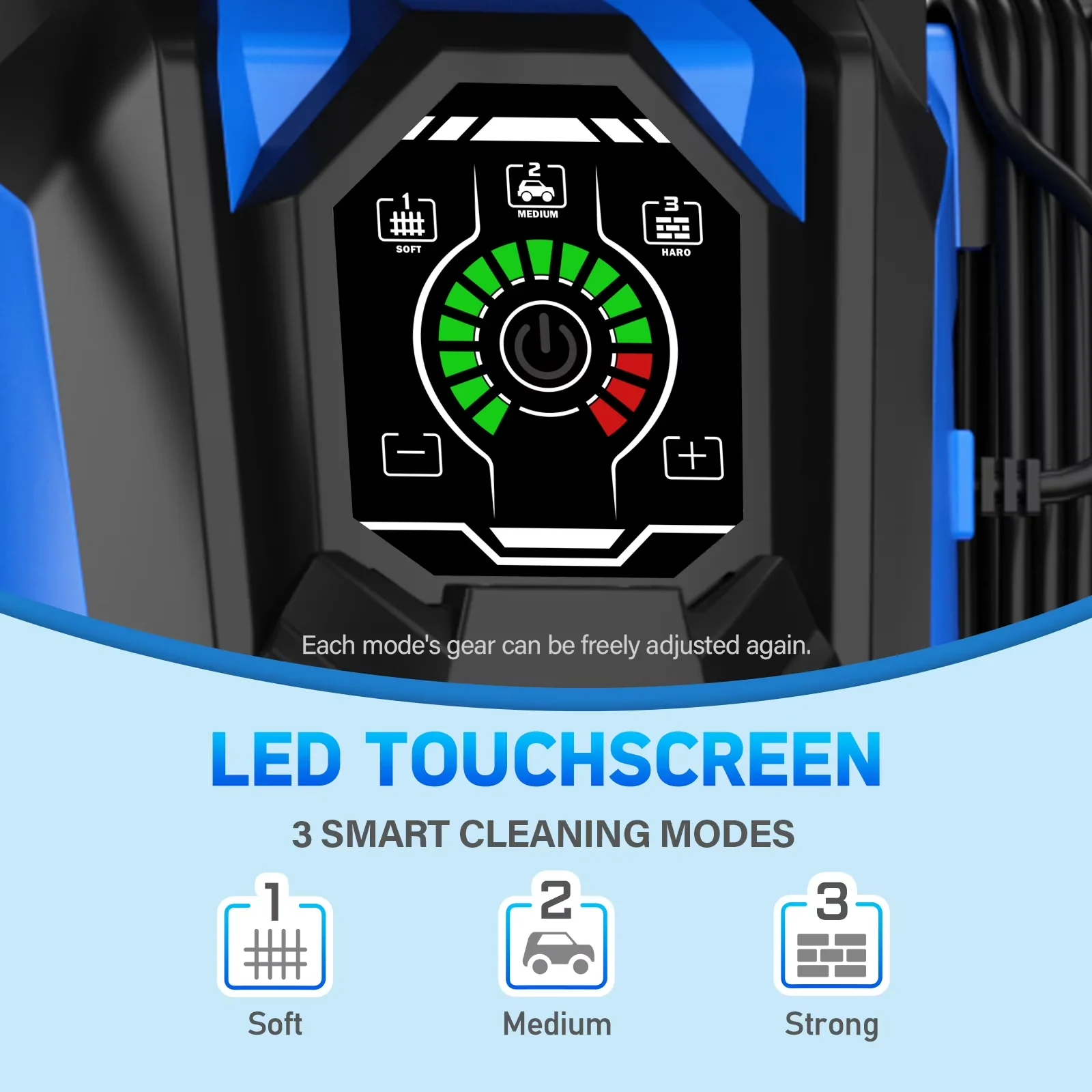 Stylish Pressure Washer with 3.0 GPM Power, Adj-15-Level Touch Screen, Power Powerd - Model A5EDBE