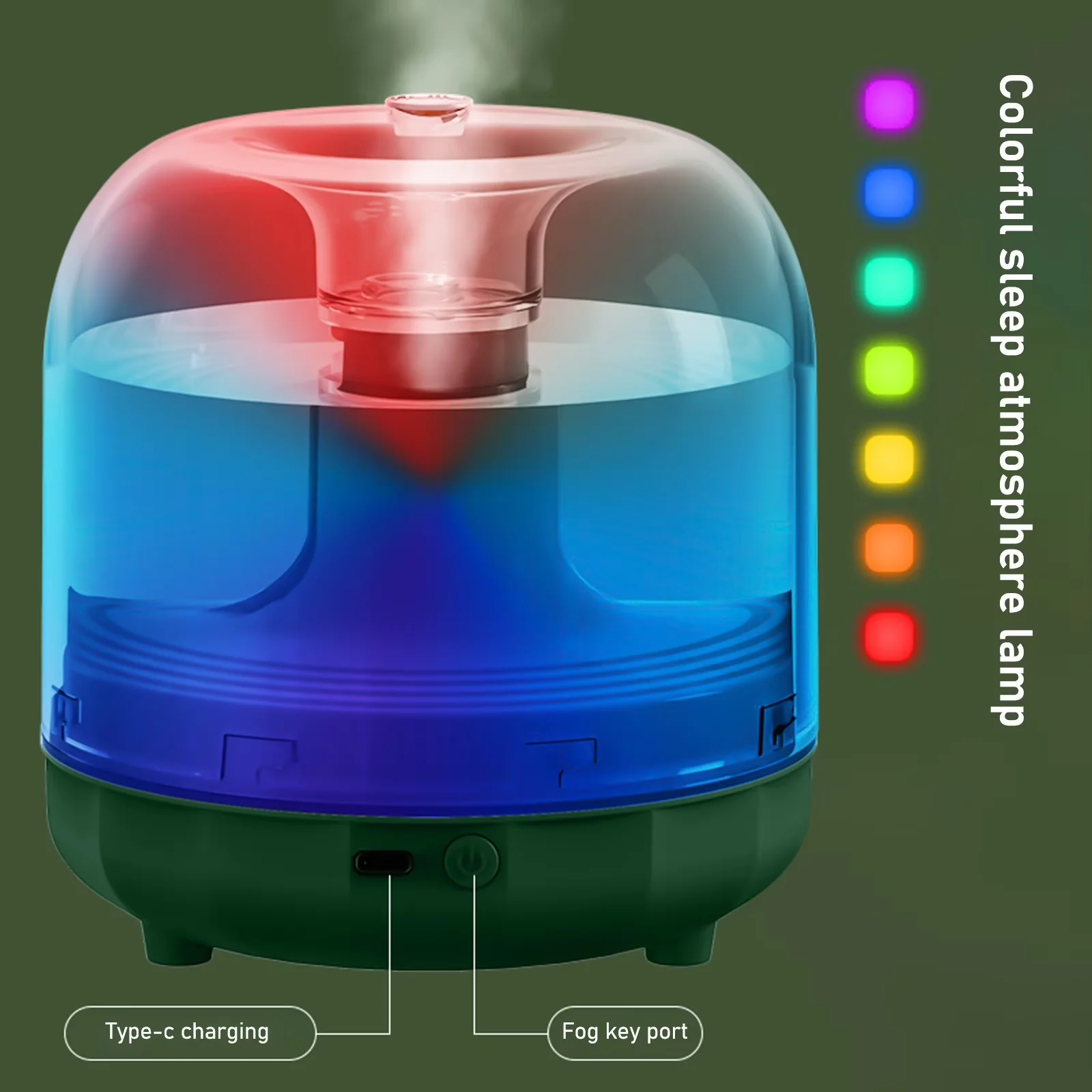 Humidifier Essential with 500 ml Cool Mist, Green - Green - Industrial Grade Model 0F062C