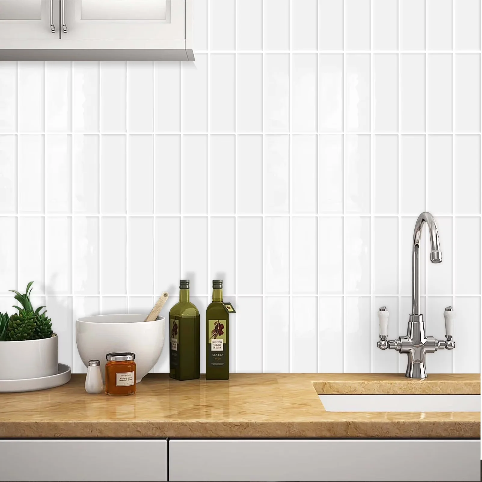 Sleek Wallpaper with Easy To Clean, Waterproof, 12"×12") - Vinyl White Model 27876C