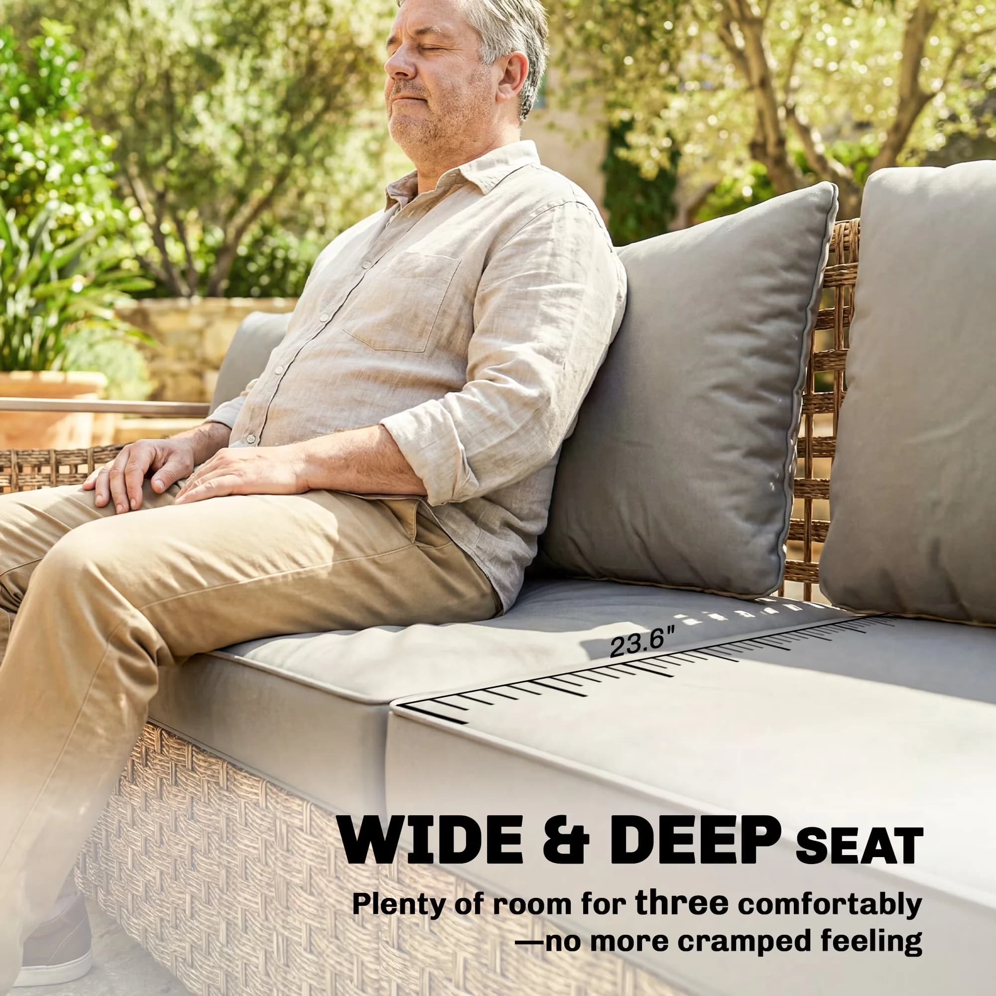 Patio Chair Quality with Contemporary, Color: Brown, Gray - Gray Pe, Metal for Garden Model D61266