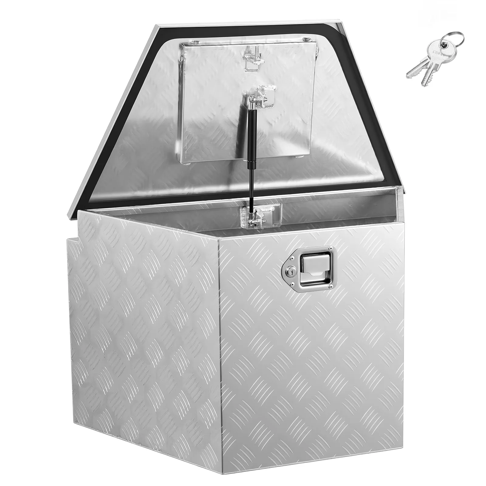 Sleek Toolstorage with Portable, Storage, Aluminum Trailer Tongue Tool Box - Aluminum Silver for Rv Model B1DC06