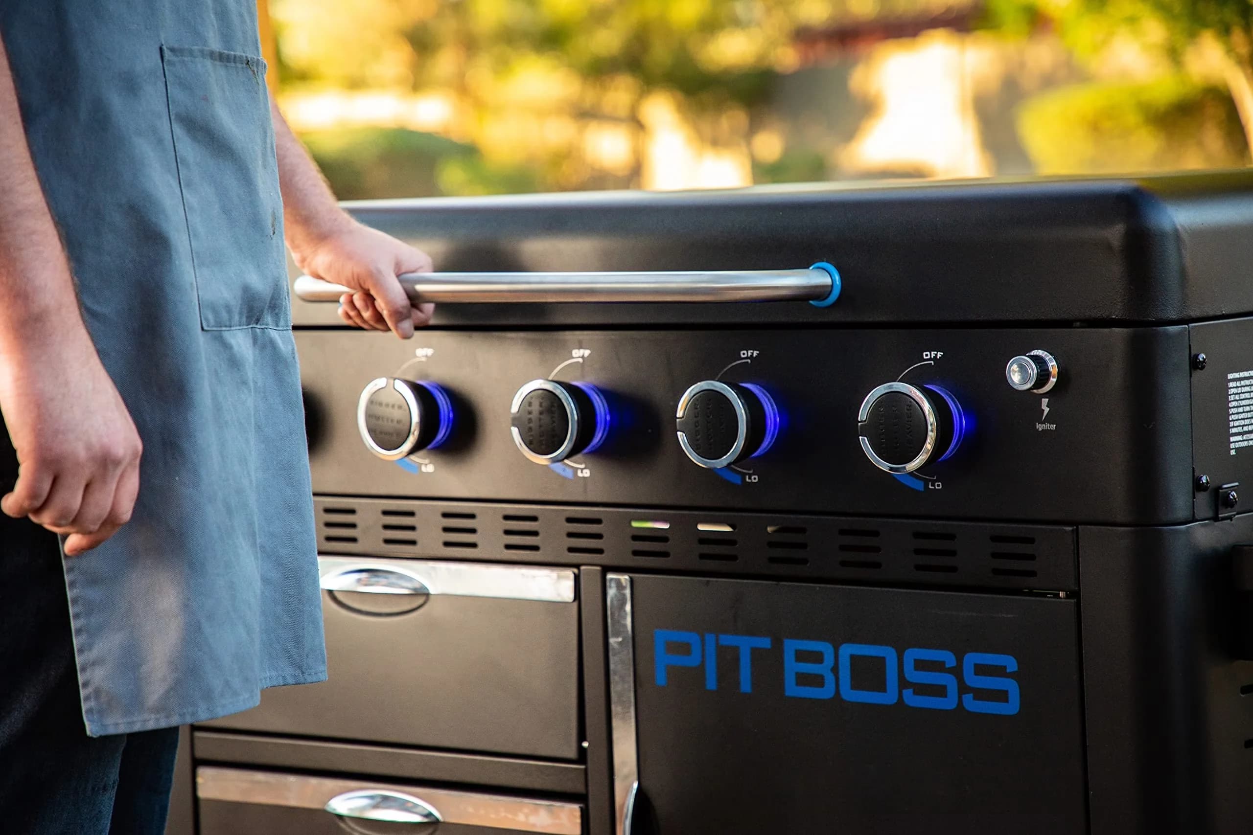 Flat Top Grill Sleek with Portable, 5 Burner, Black - Stainless Steel Black Model C3B88B