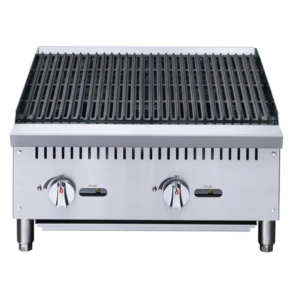 Durable Flat Top Grill with NSF Commercial Charboriler - Silver Stainless Steel Model 2FAFFA