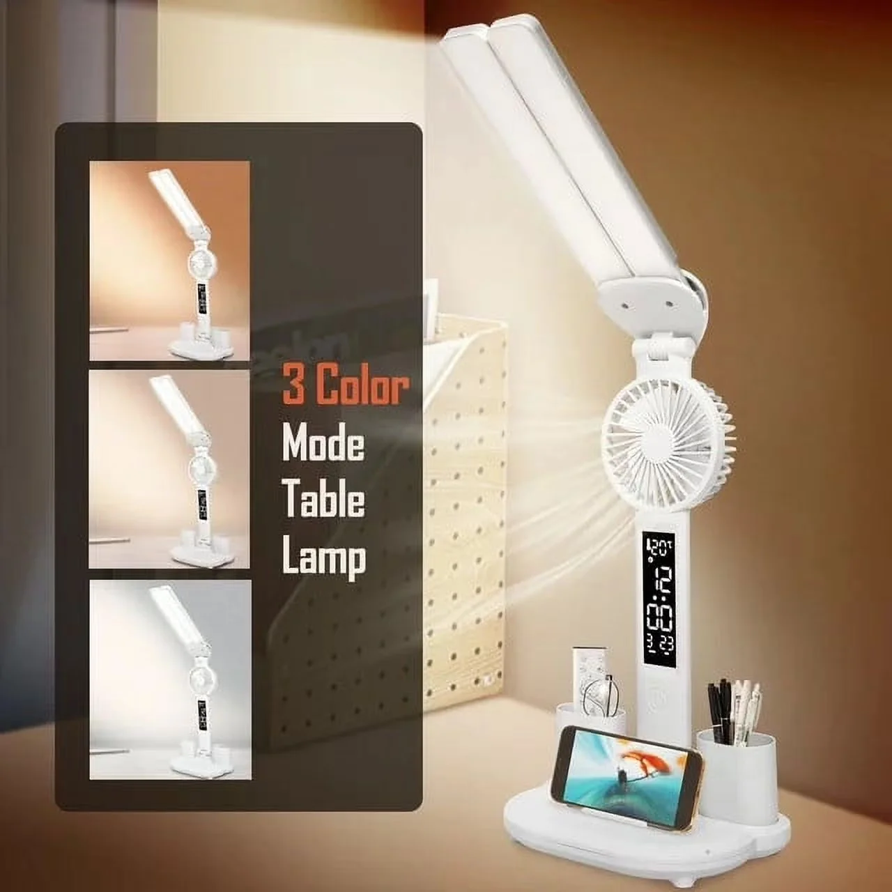 Stylish Desk Lamp with LED, Task Lamps, 2-Light LED Eye Protection Adjustable - White Model 905430