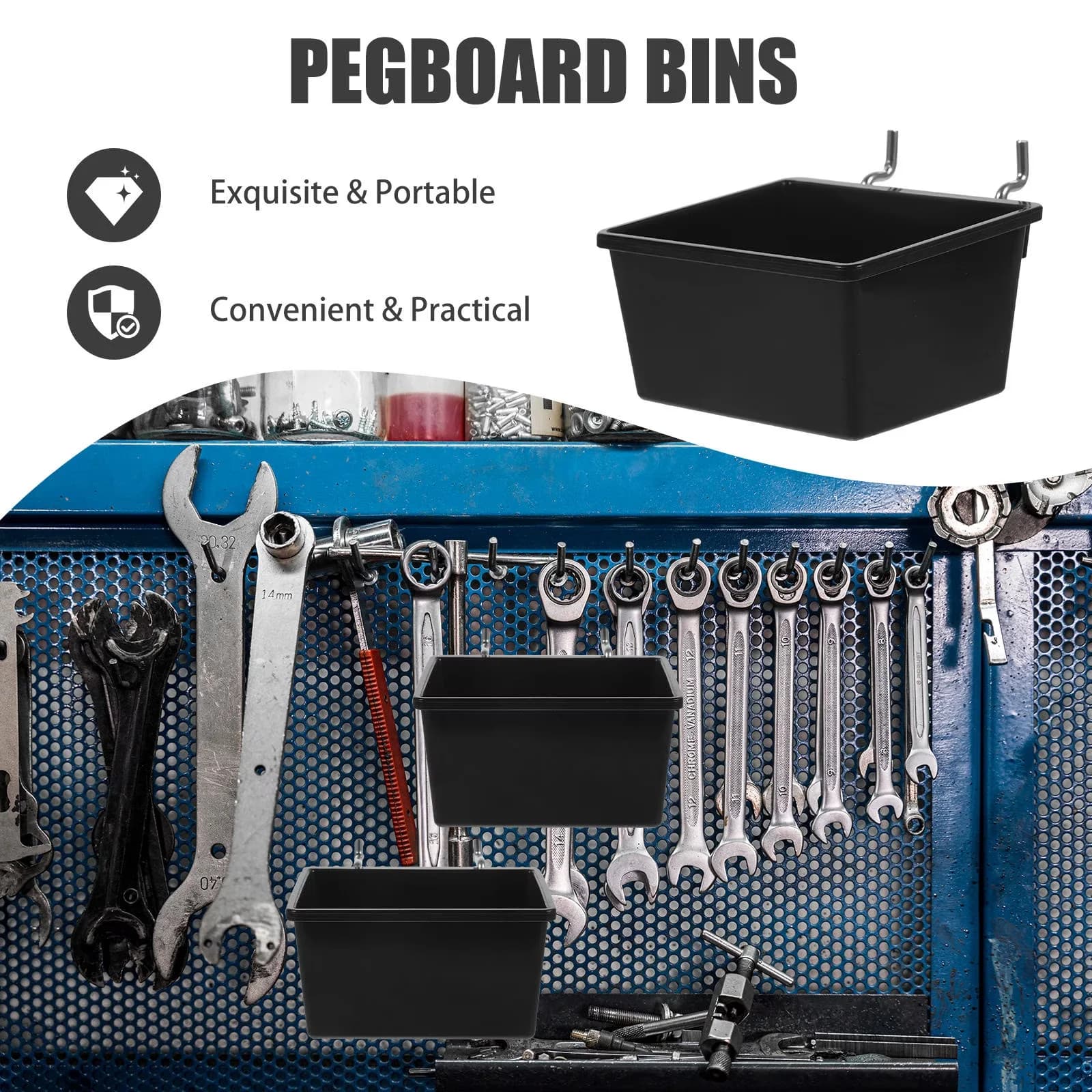 Toolstorage Versatile with Washable, High Bearing Capacity - Black Iron, Abs Model D1ABD1