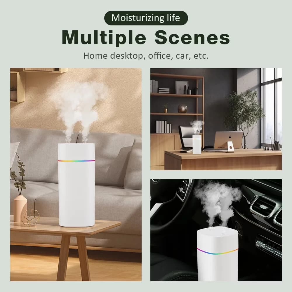 Versatile Humidifier with LED, Adjustable Humidistat - White for Bedroom, Large Model E972E7