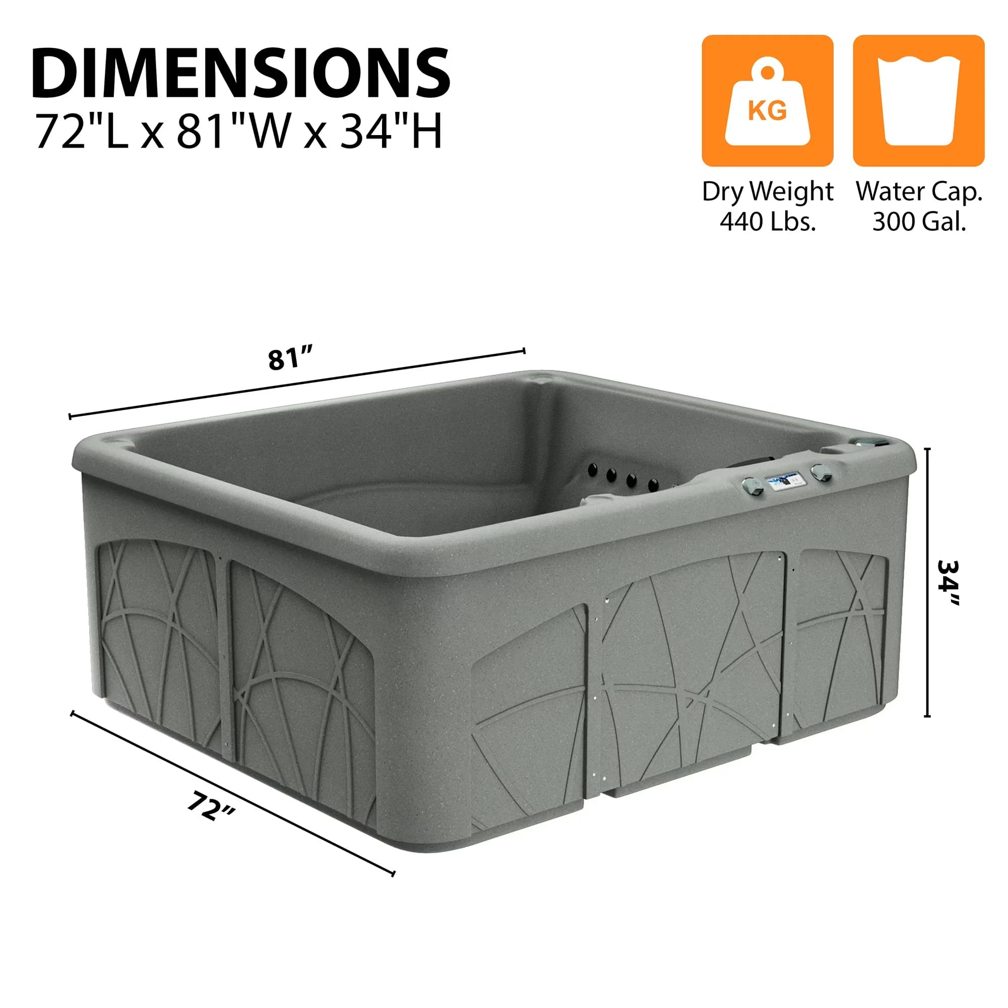 Classic Hot Tub with LED, Led Display, Taupe - Gray LS350DX for Daily Use Model 84FD72