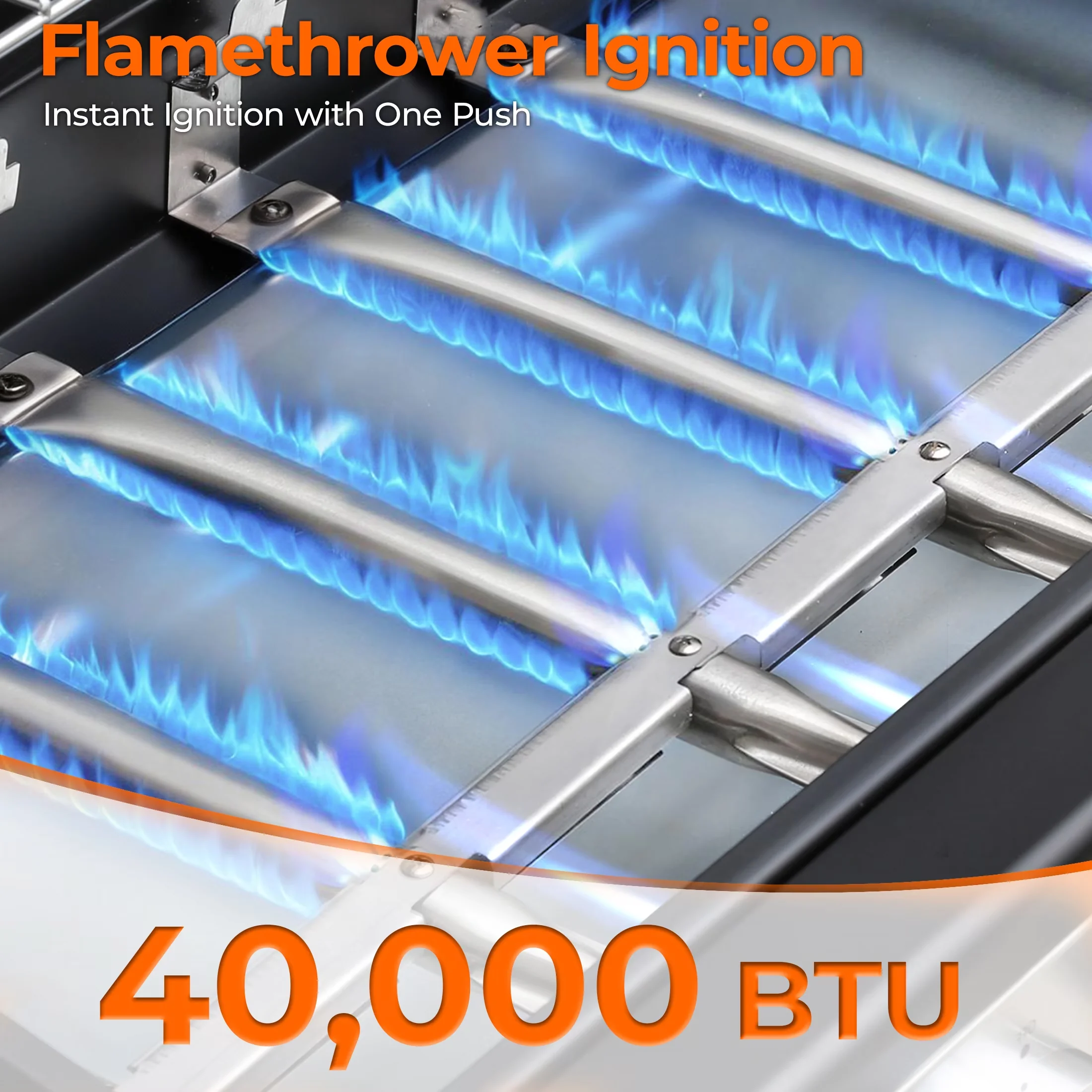Versatile Flat Top Grill with 40000 BTU, Portable, Storage Rack - Steel Model 077A5E