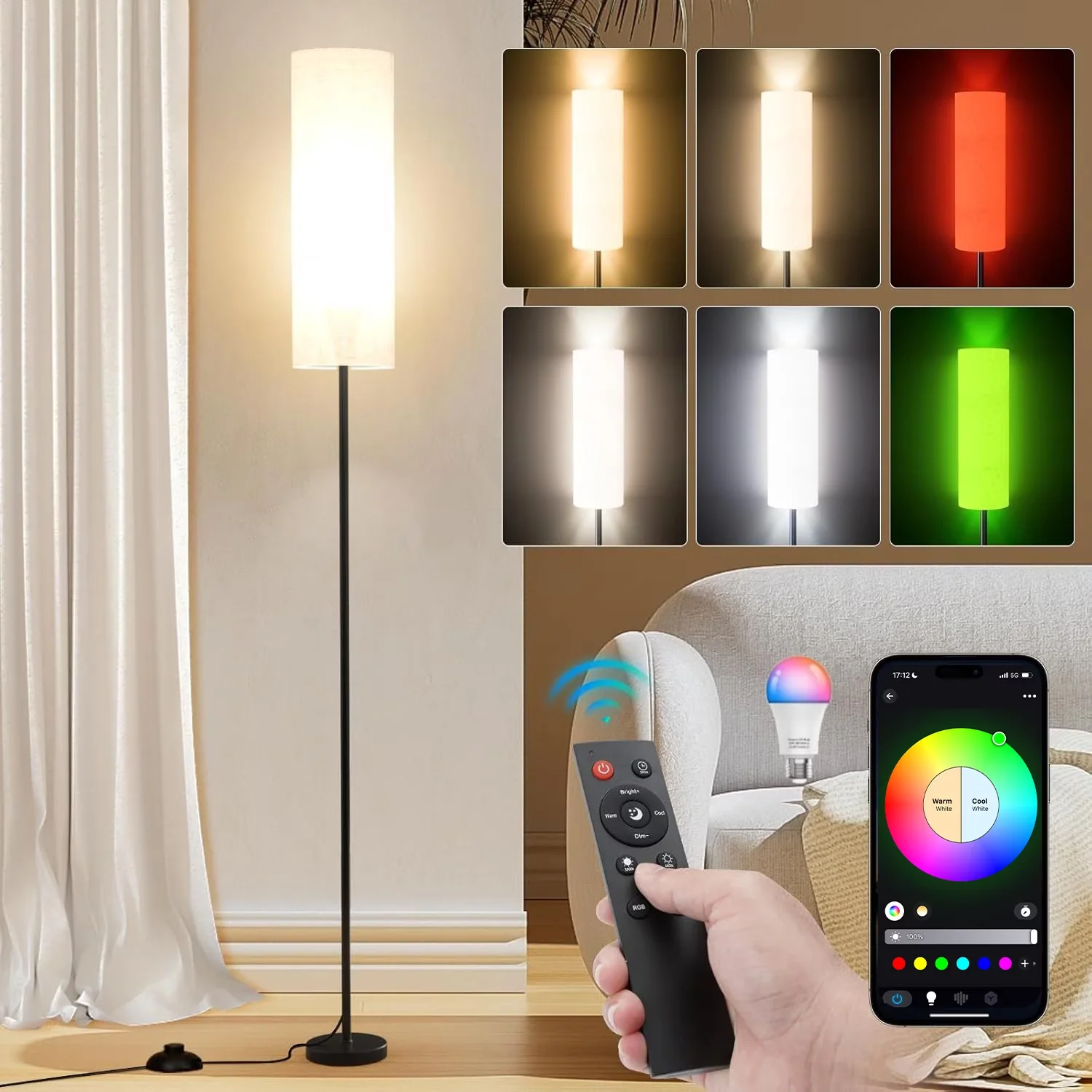 Durable Floor Lamp with LED, Standard Lamps, Modern - Multicolor Iron for Living Room, Bedroom Model DD6EB1