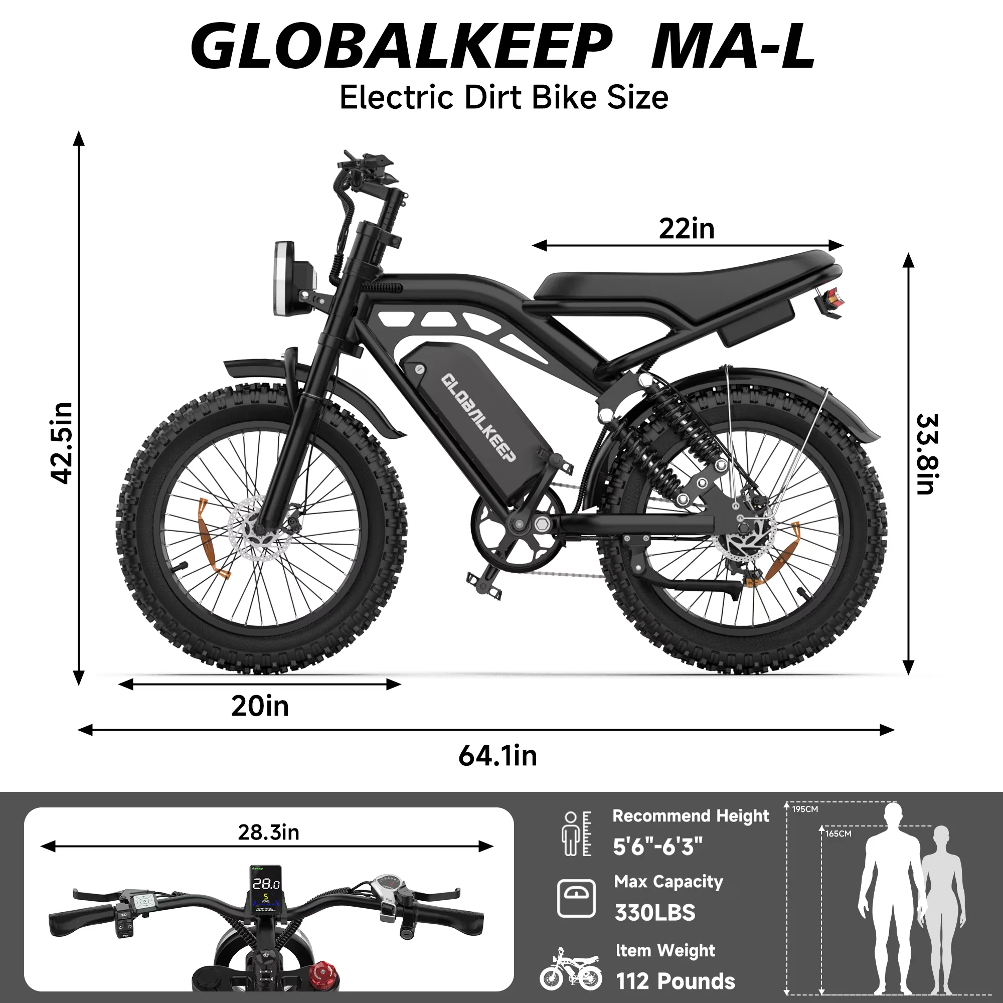 Electric Bike Reliable with Battery, 750W, 48V - Black - Sleek Profile Model E99D53