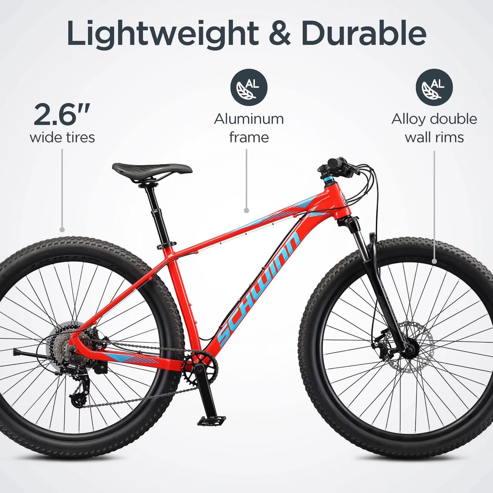 Premium Mountain Bike with Adjustable Seat Height, 19" Frame, 29" Wheels - Red Model 52AAE8