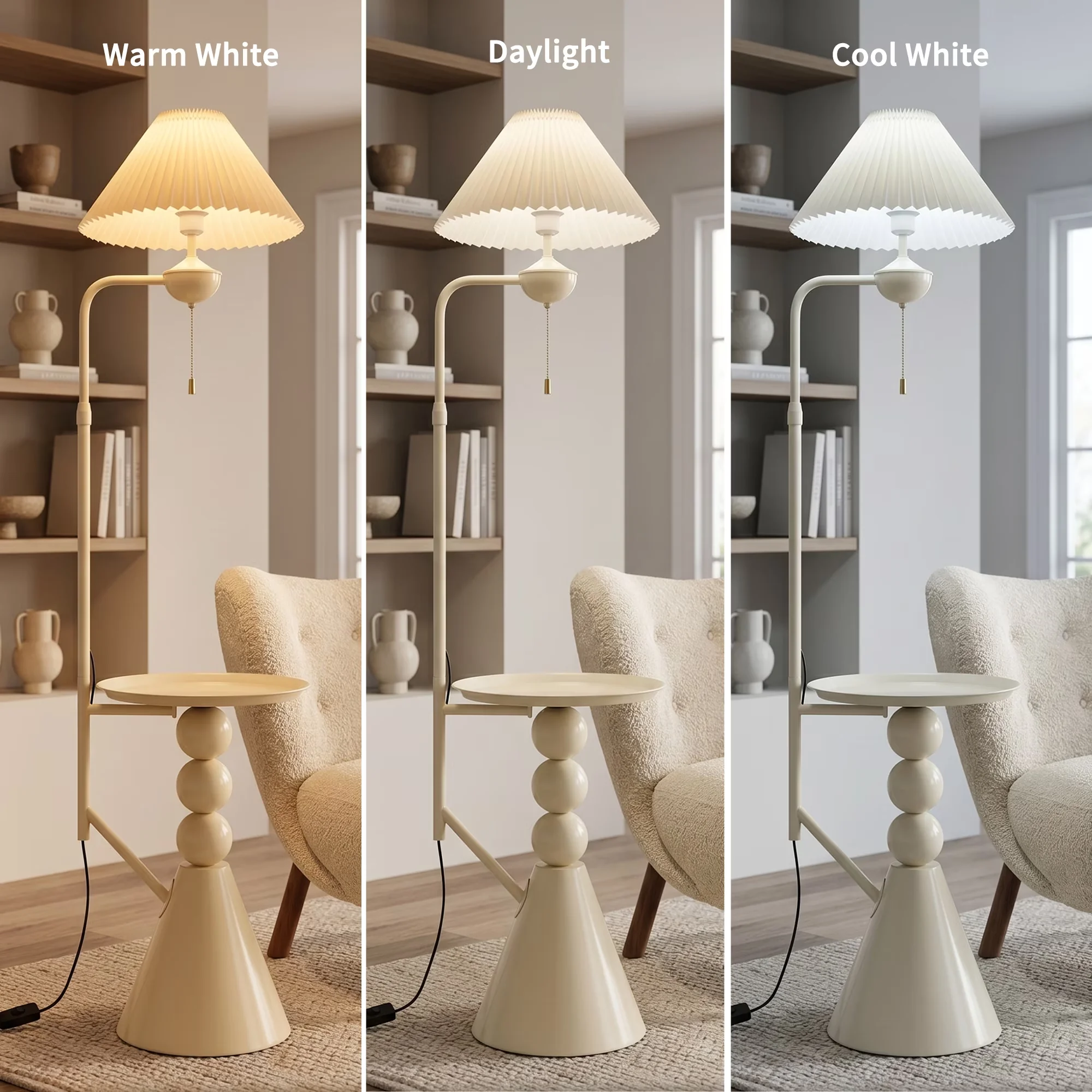 Durable Floor Lamp with Adjustable Head, Adjustable Height - Iron for Living Room, Bedroom Model 006051