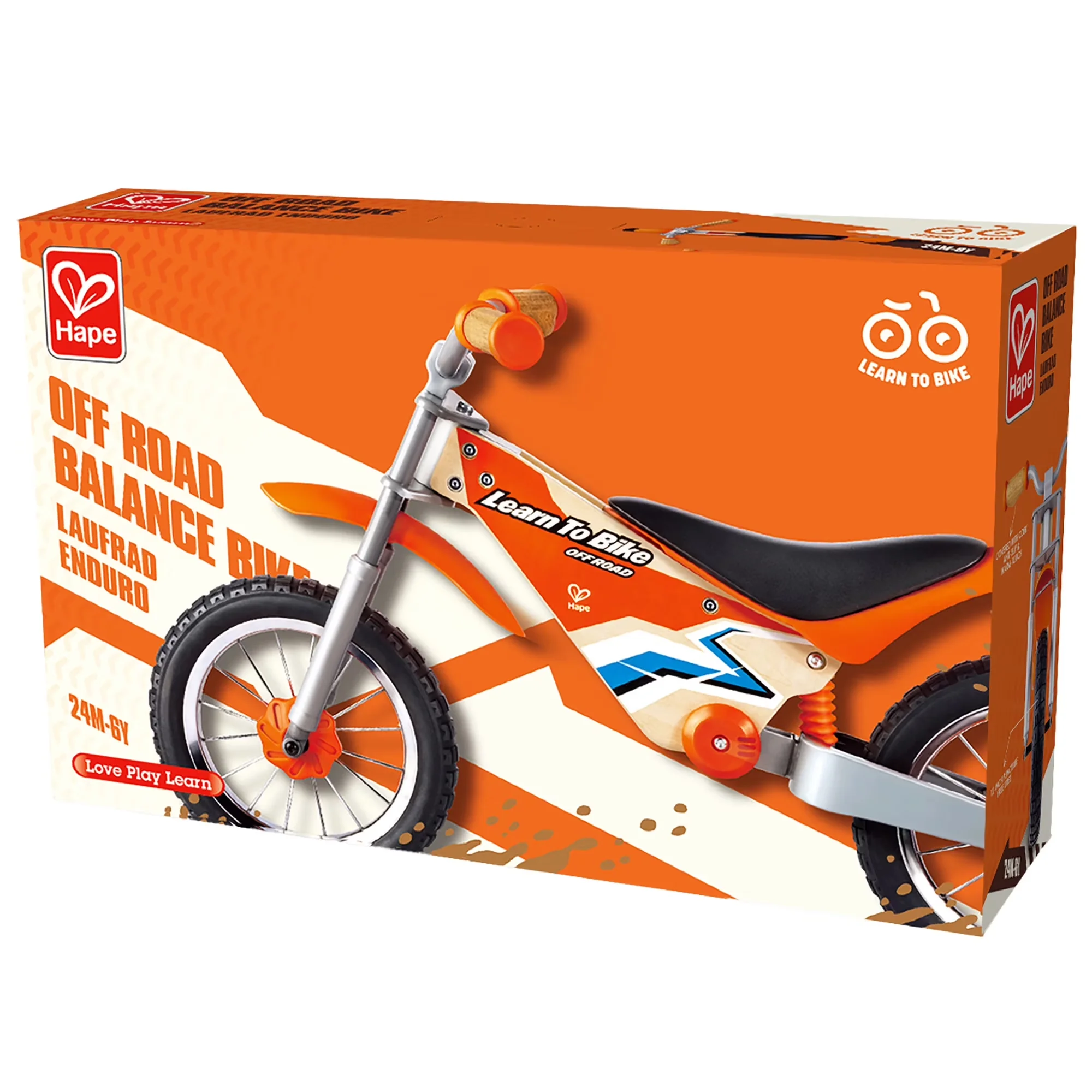Kids Bike Versatile with Adjustable Handlebar Height, 2 Wheeled, Wood & Steel - Multi-Color Model A08AE4