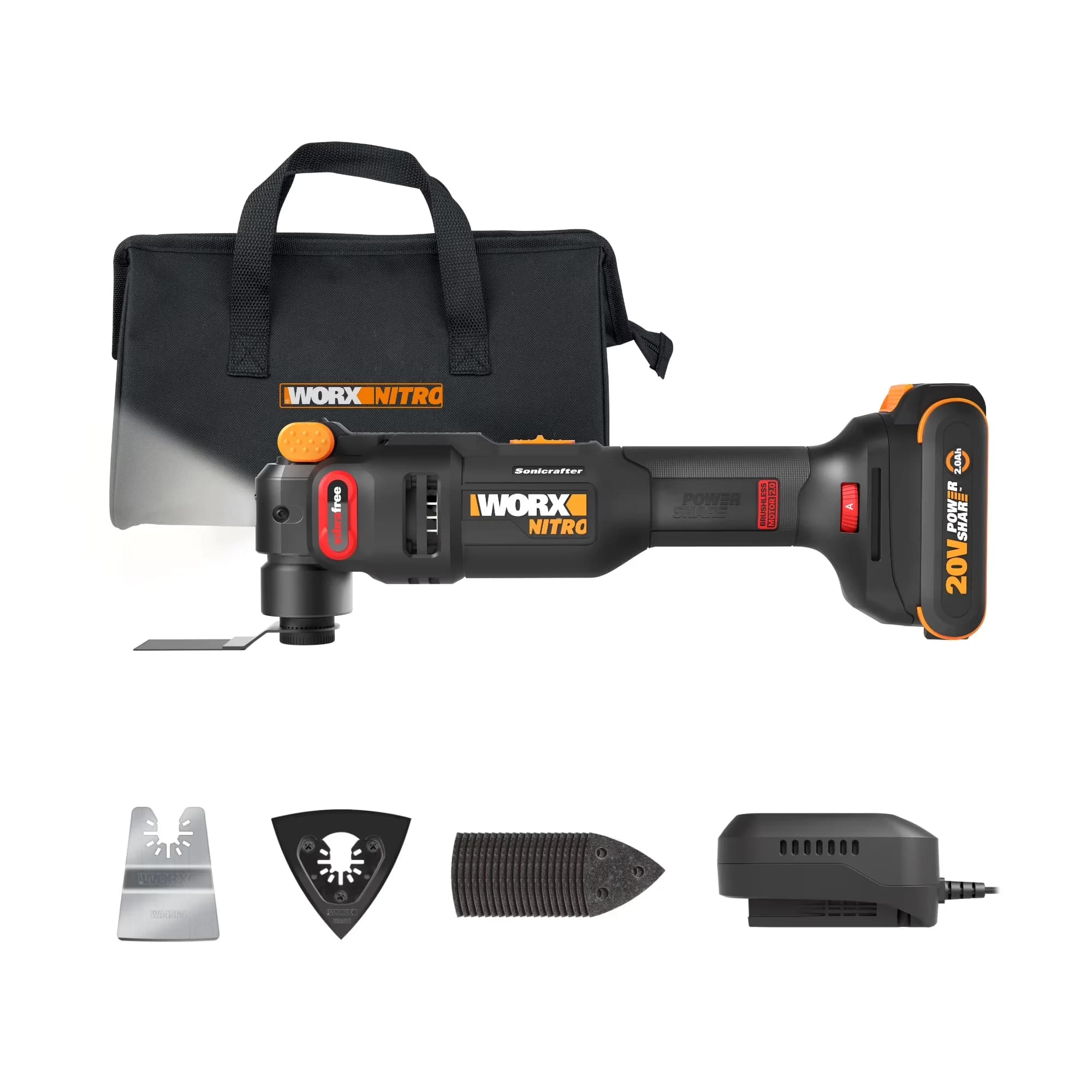 Efficient Woodworking with Battery, 20V, Nitro 20V Cordless Oscillating Tool - Black Model 7DCB63