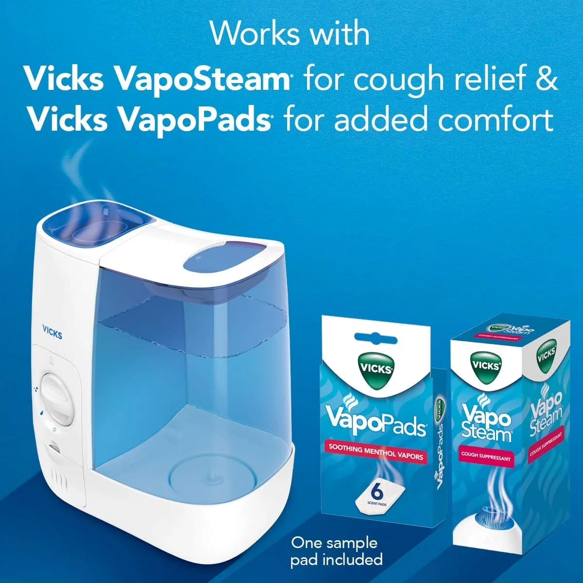 Professional Humidifier with Automatic Shut-Off, Color: Blue/White, 1 gal 200 sq ft Manual - Model 71F81D