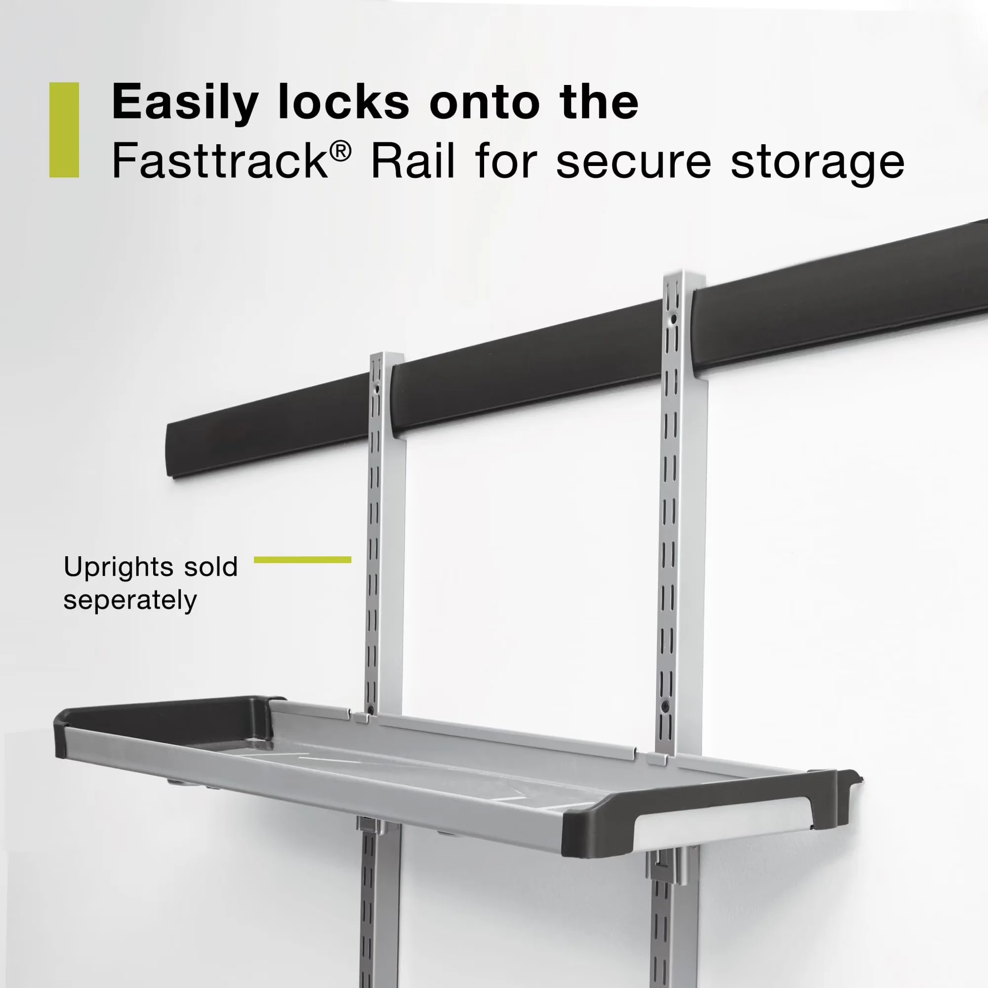 Stylish Garage Storage Supply with Satin Nickel - Silver Metal FastTrack Model 40A5F1