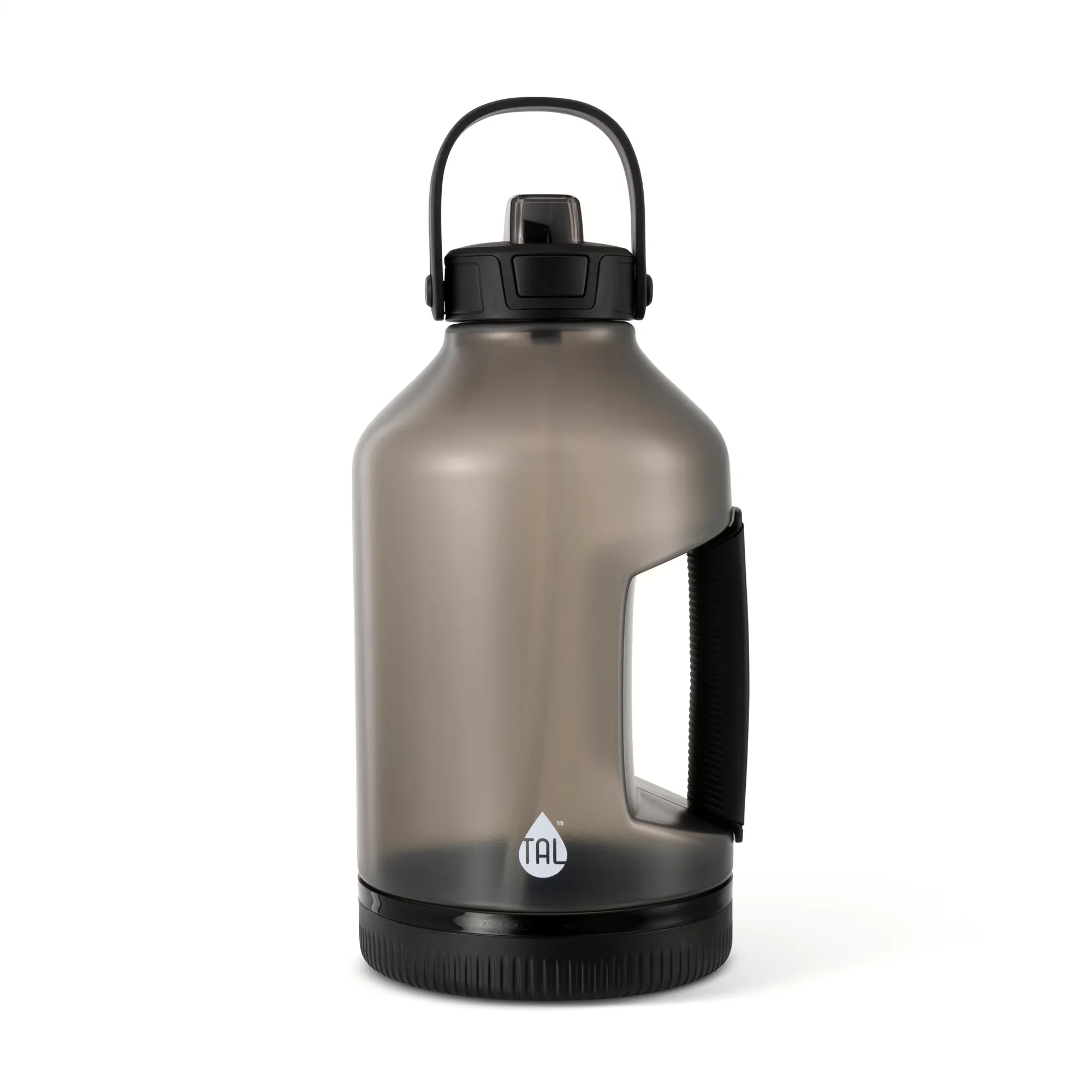 Water Filtration Efficient with Flip-Up Straw, Black, 128oz Plastic Gallon Jug Bottle - Plastic Black Model BDE100