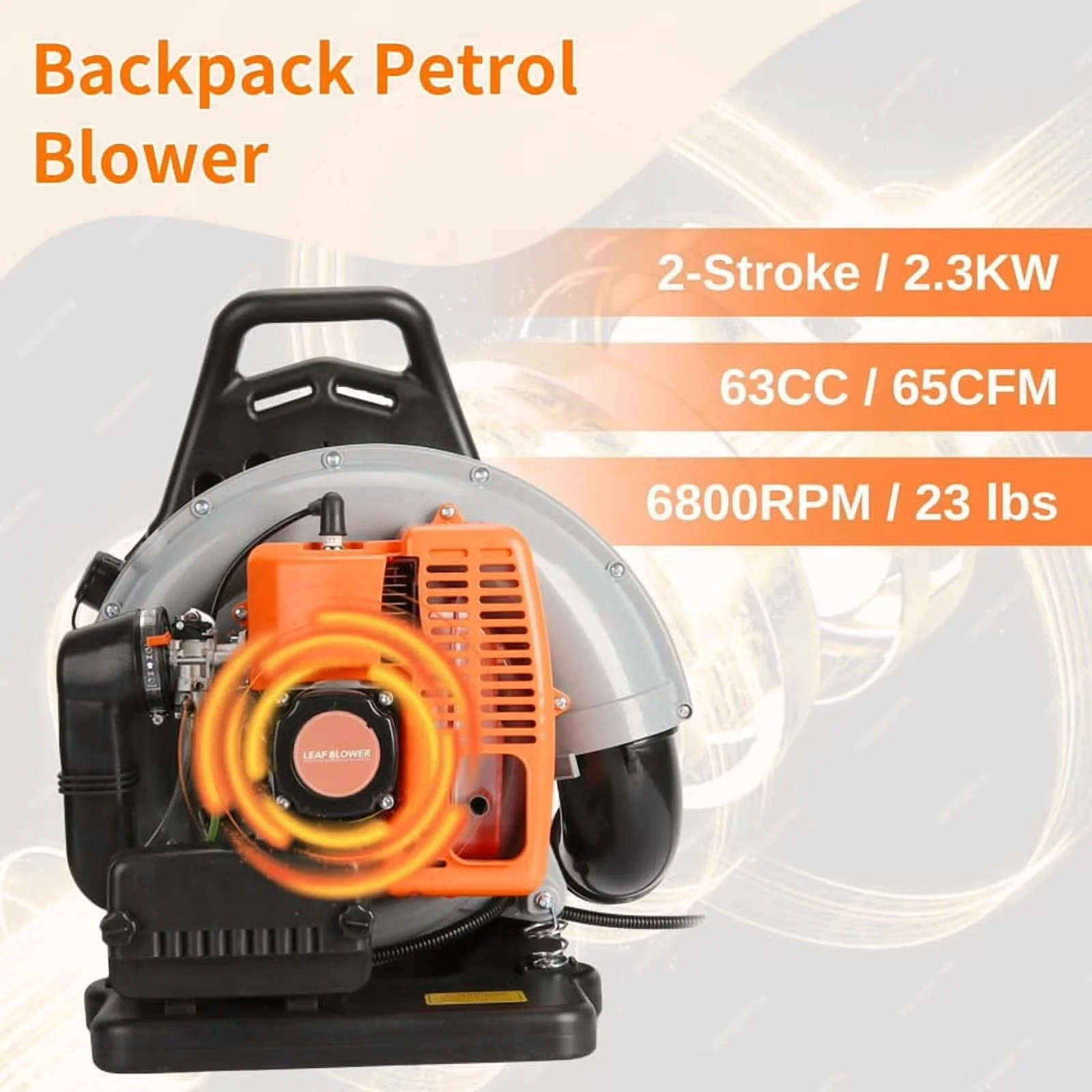 Stylish Leaf Blower with Fuel Tank, Grass Lawn Air Cooling Gasoline Grass - Model E91CE3