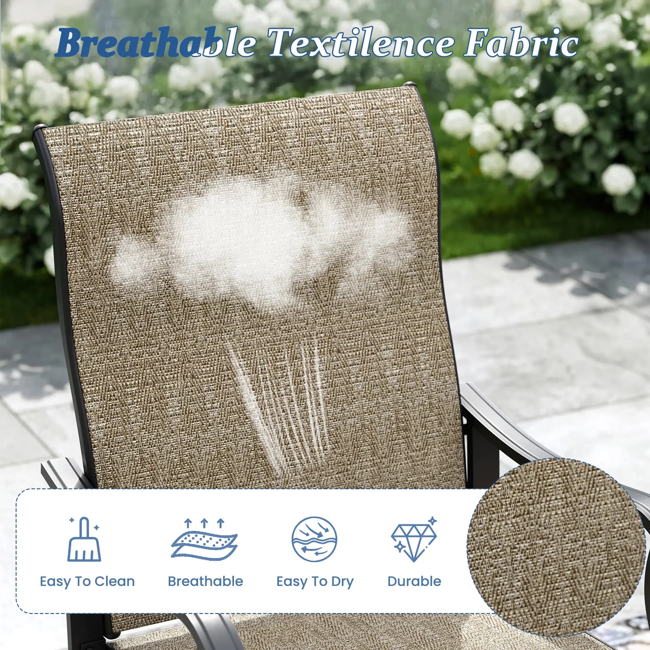 Patio Chair Versatile with Stackable, Weather-Resistant, Chairs Set of 4 - Brown Metal Model BBC20B