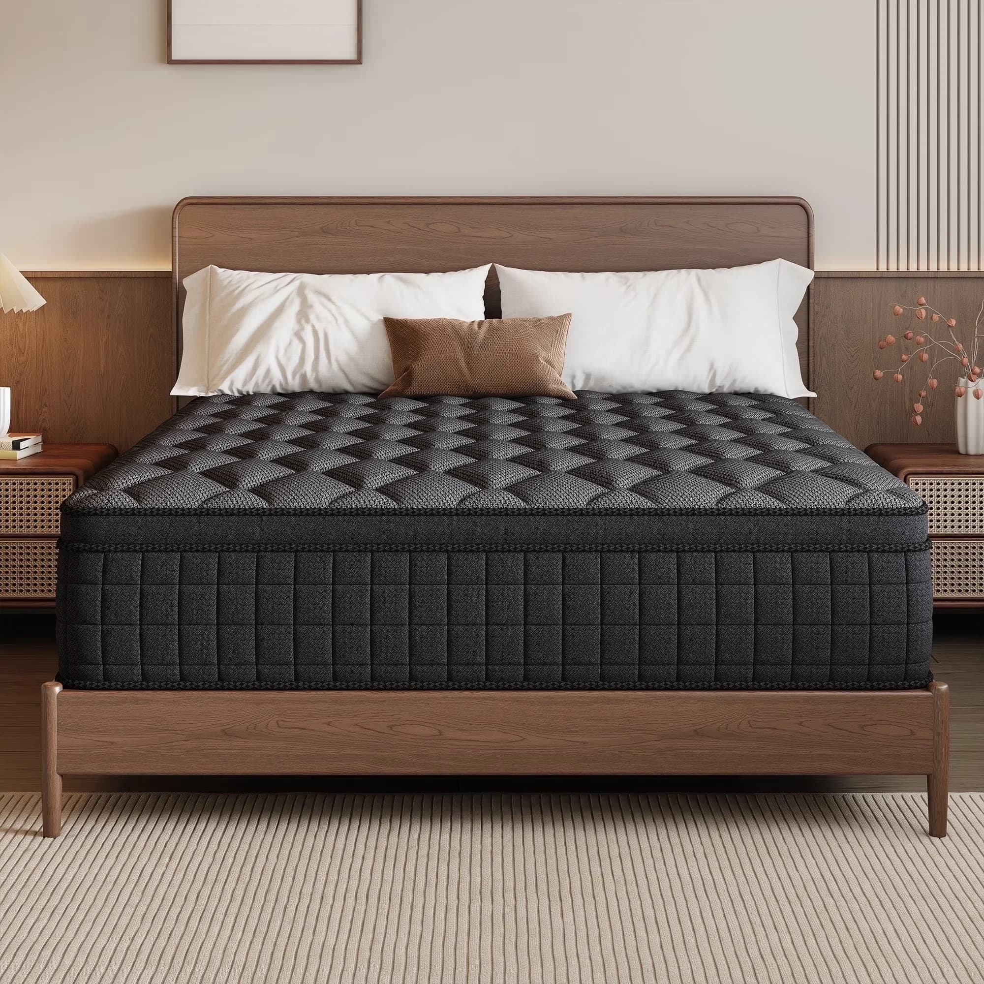 Versatile Mattresses Accessory with Individually Wrapped Pocket Coils, Cooling Gel Memory Foam Mattress - Breathable Fabric, Memory... Model D65F42