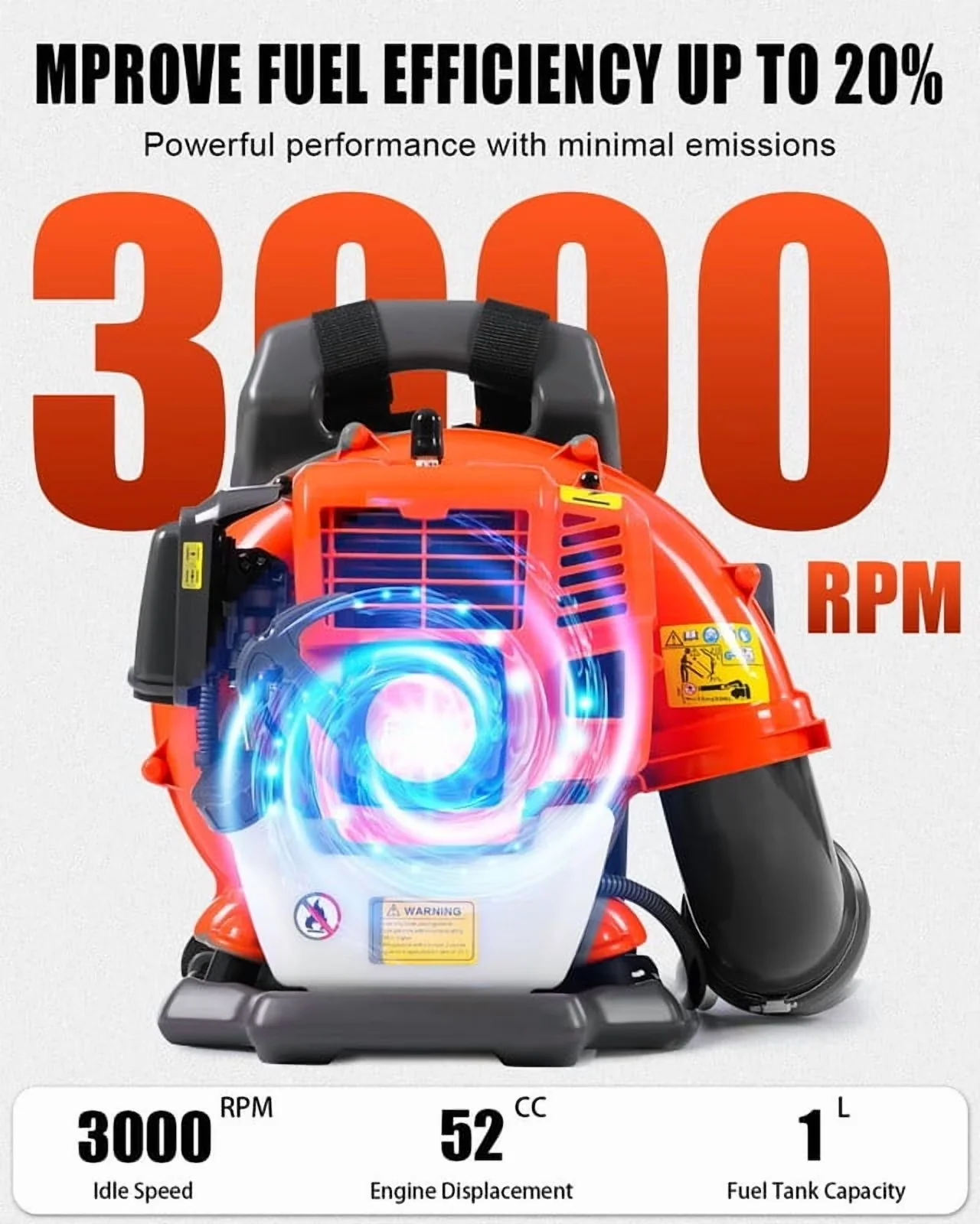 Leaf Blower Reliable with Professional Gas Powered Backpack, Comfort Design - Model 64B014