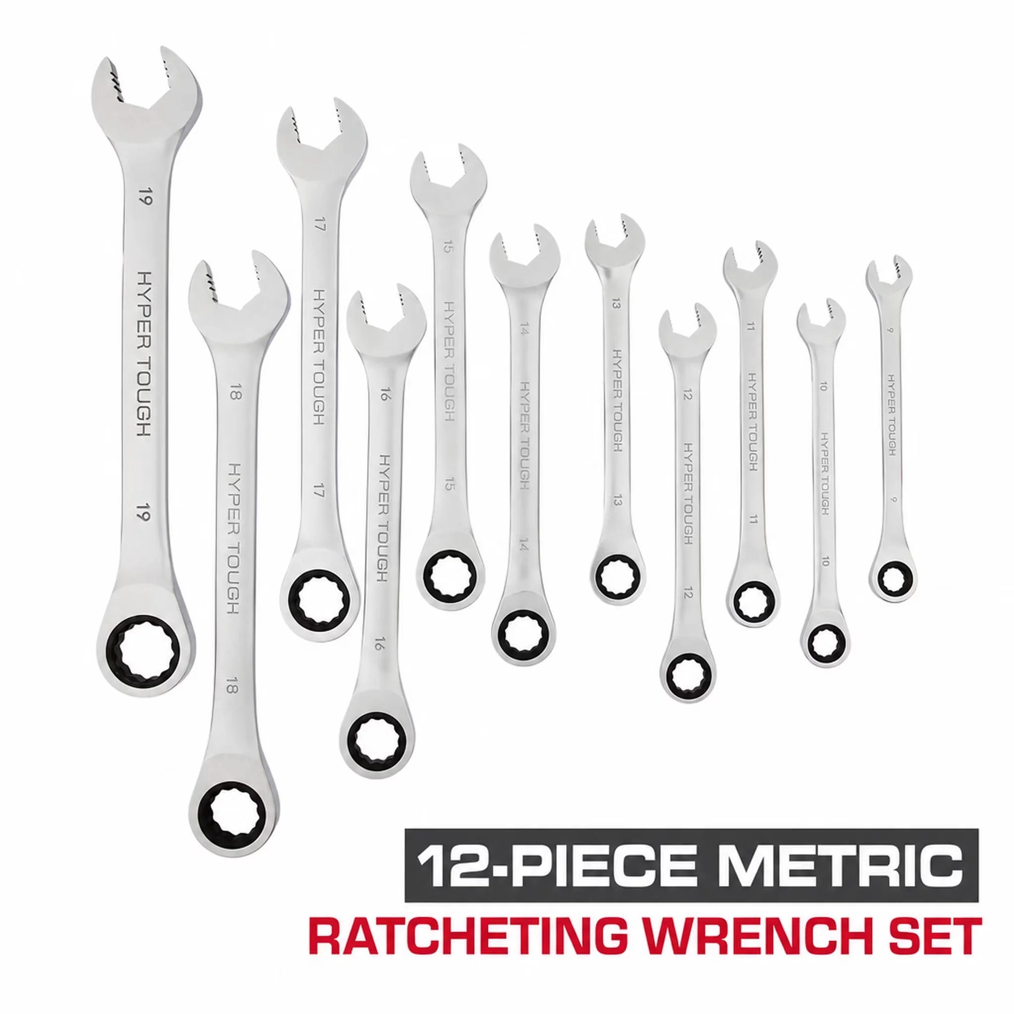 Hand Tool Set Premium with Long-Lasting, Metric, Ratcheting Wrench for General Purpose - Model B10747