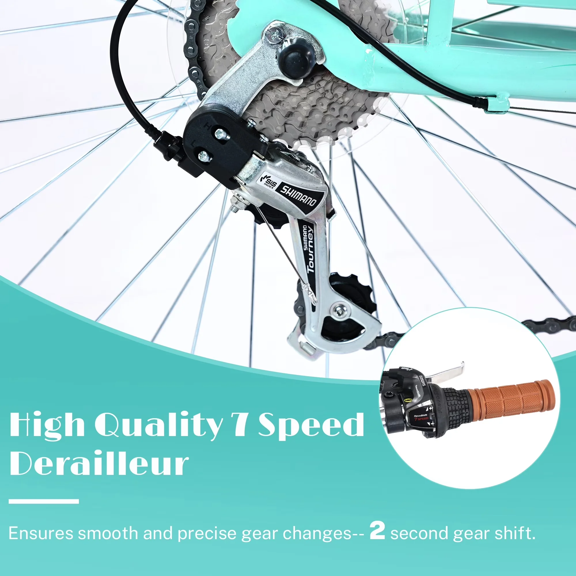 Compact Cruiser Bike with Adjustable Speed, Adjustable Seat Height, City Street Bicycles - Blue Model F4AFFB