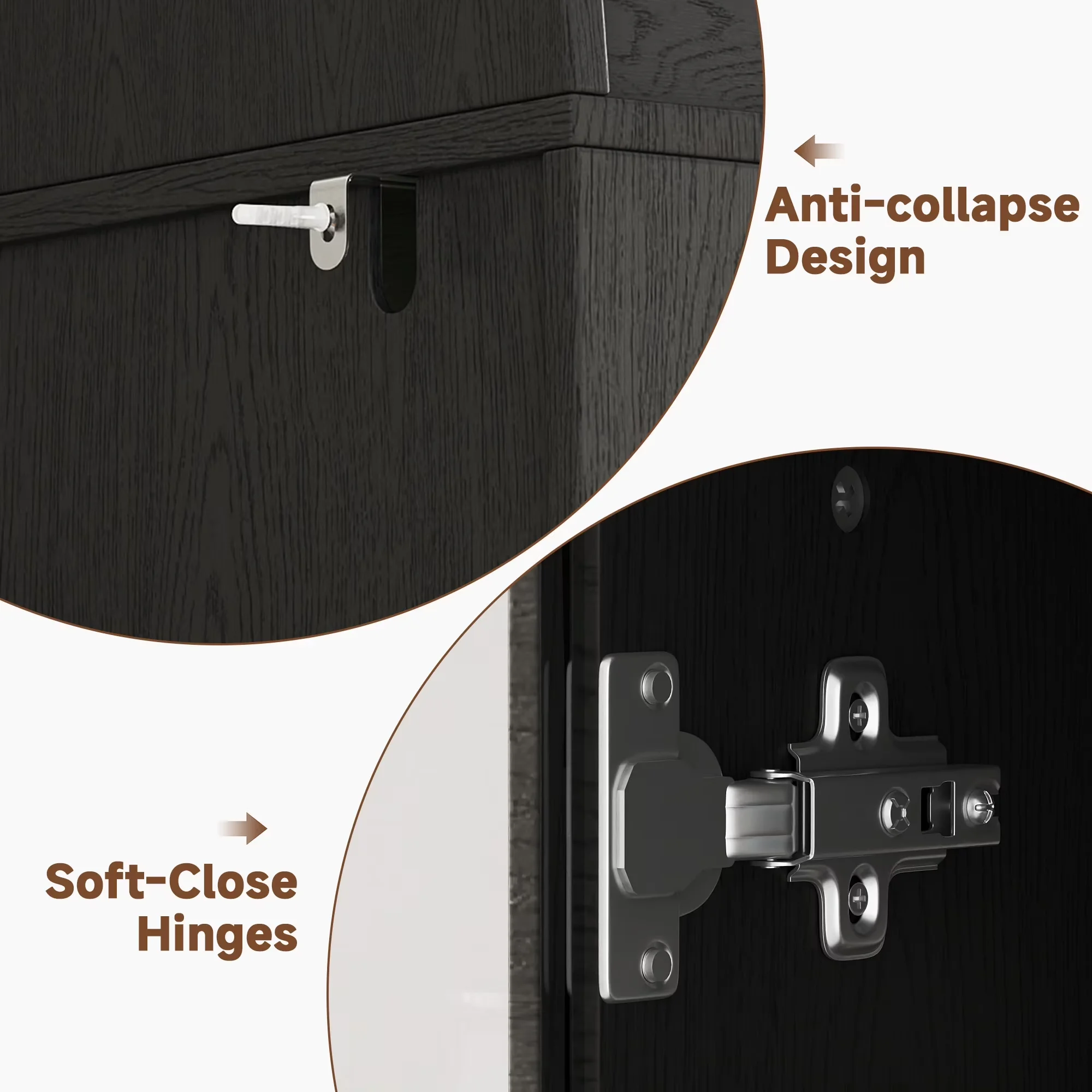 Kitchen Renovation Durable with Scratch-Resistant, Farmhouse - Wood Composite Black Model 6802DD